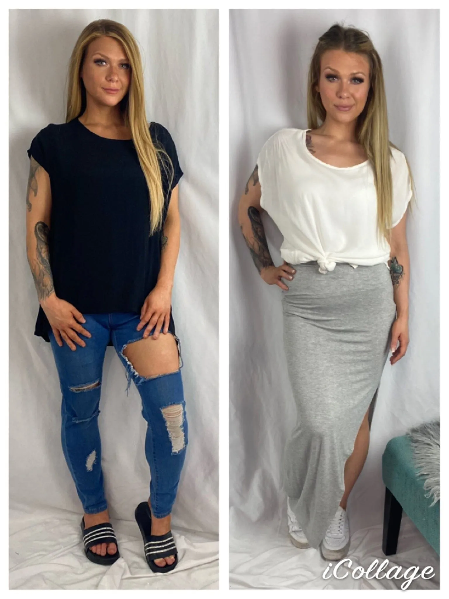 💙 VIVIANA Drape Tops 2 Colours- Black & White