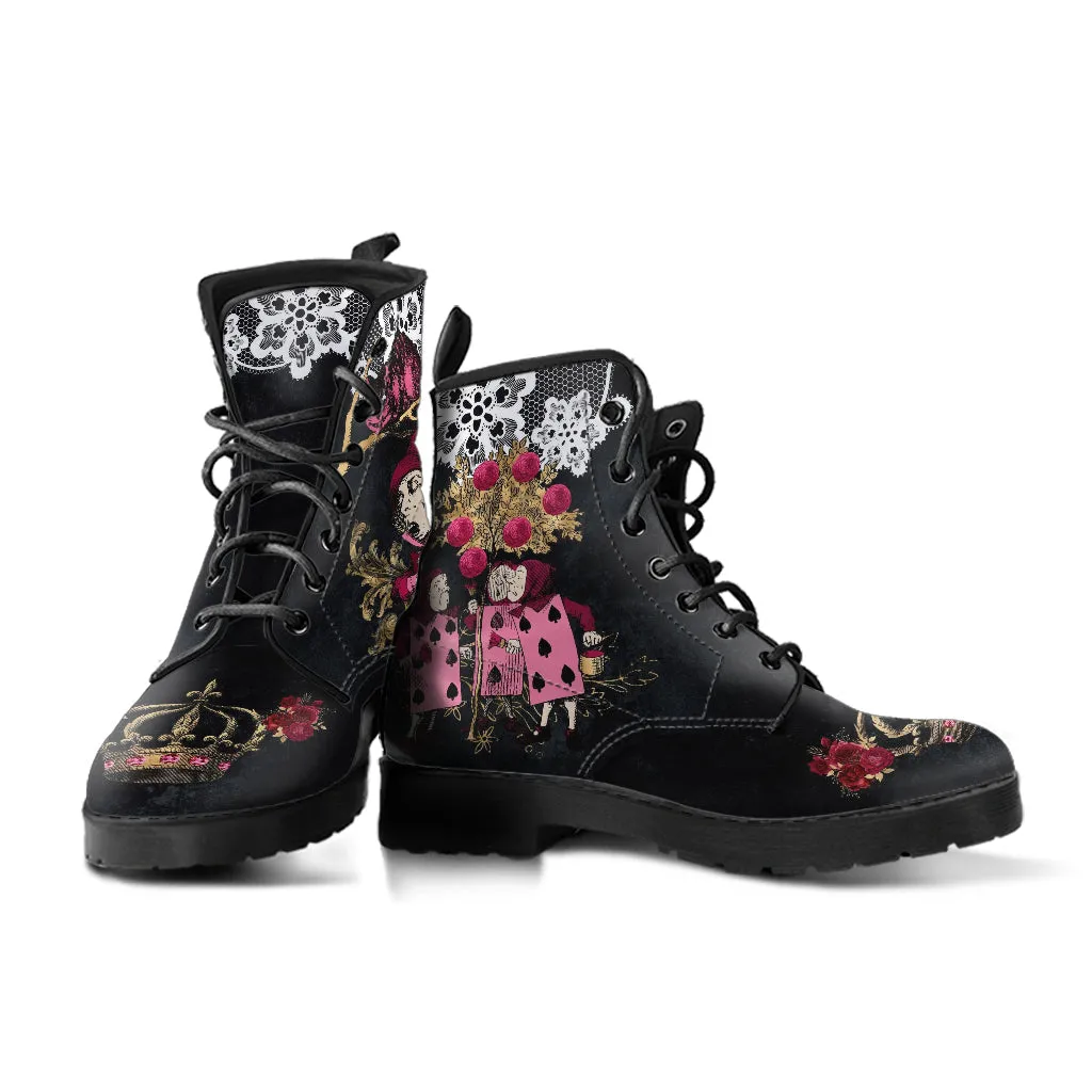 Alice in Wonderland Boots - Alice in Wonderland Gifts #102 Burgundy Series | Aesthetic Shoes Birthday Gift Idea Women's Shoes