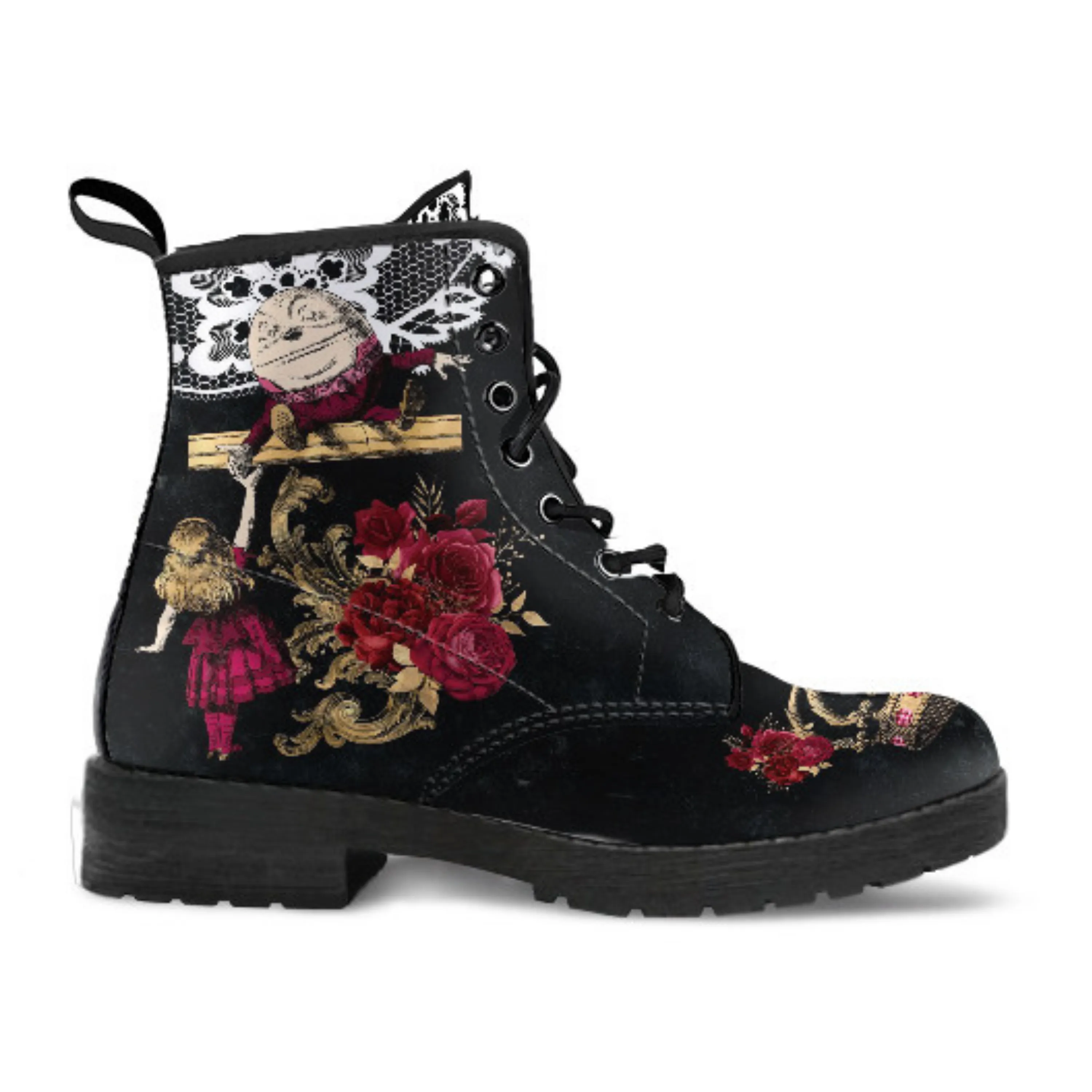 Alice in Wonderland Boots - Alice in Wonderland Gifts #102 Burgundy Series | Aesthetic Shoes Birthday Gift Idea Women's Shoes