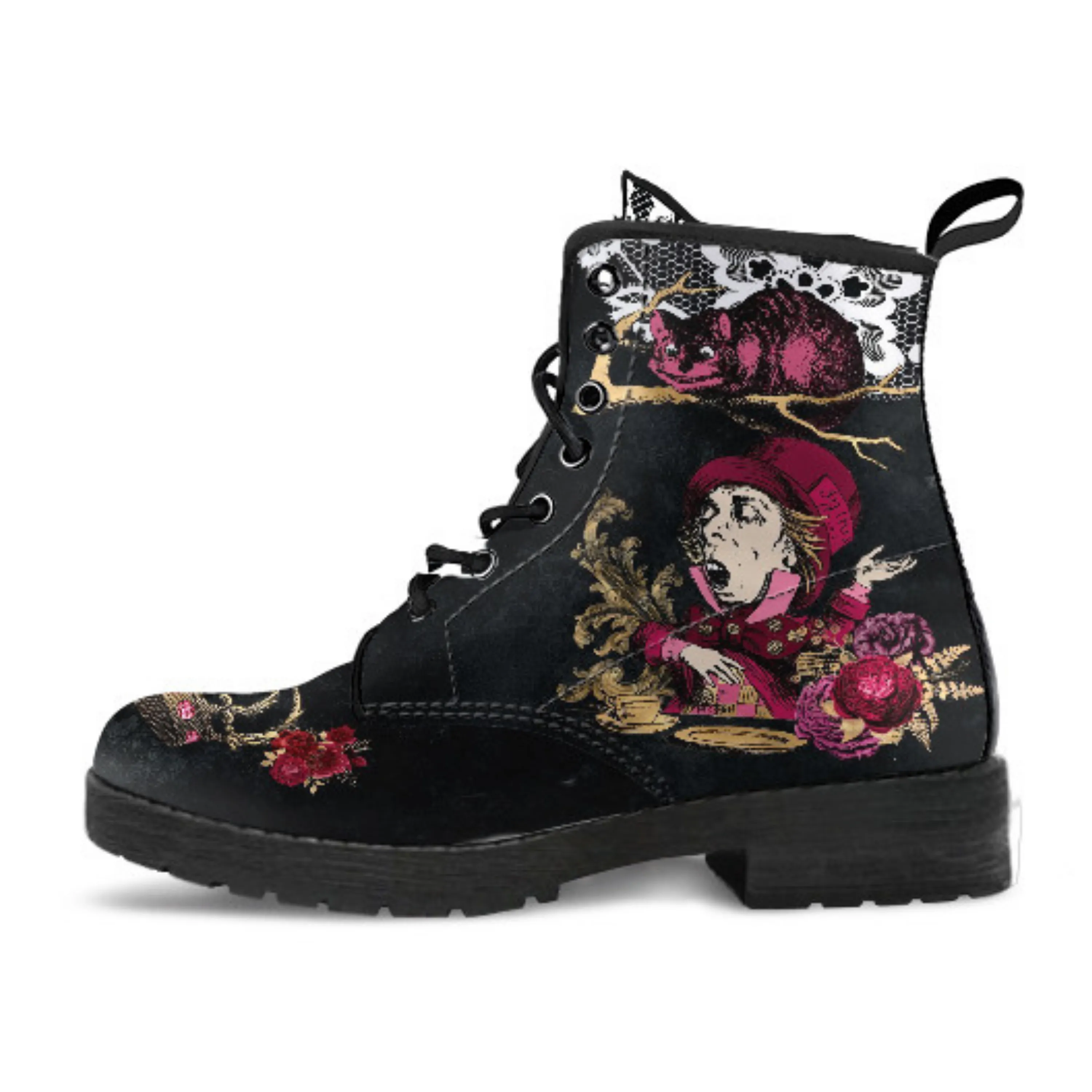 Alice in Wonderland Boots - Alice in Wonderland Gifts #102 Burgundy Series | Aesthetic Shoes Birthday Gift Idea Women's Shoes