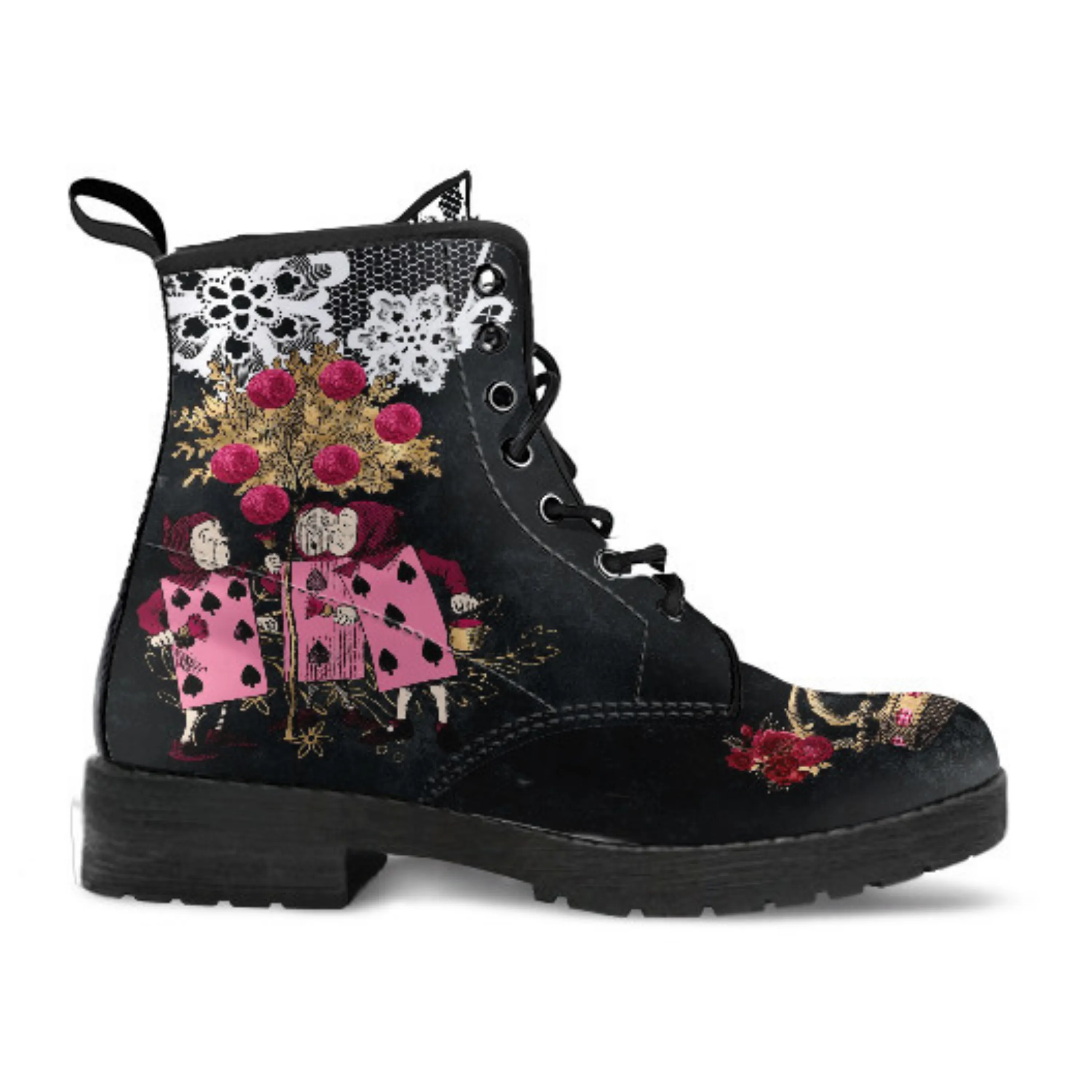 Alice in Wonderland Boots - Alice in Wonderland Gifts #102 Burgundy Series | Aesthetic Shoes Birthday Gift Idea Women's Shoes