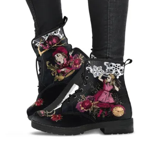 Alice in Wonderland Boots - Alice in Wonderland Gifts #102 Burgundy Series | Aesthetic Shoes Birthday Gift Idea Women's Shoes