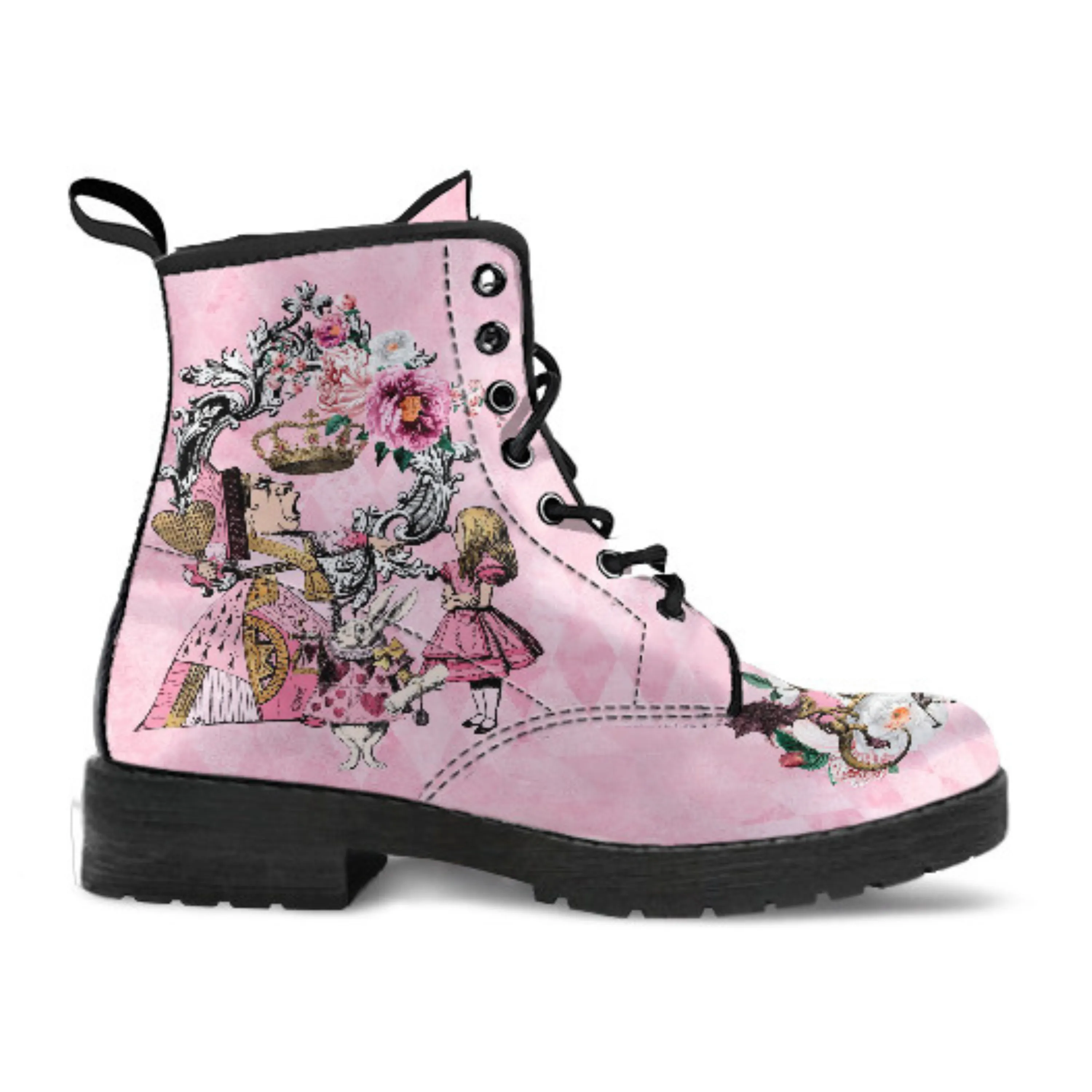 Alice in Wonderland Boots - Alice in Wonderland Gifts #106 Pink Series, Aesthetic Birthday Kawaii Gift, Cute Women's Boots, Custom
