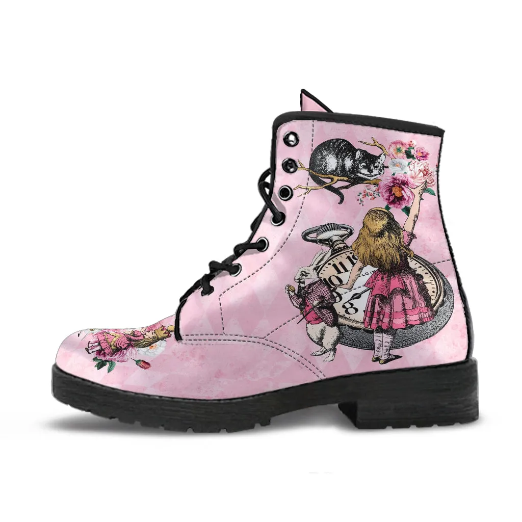 Alice in Wonderland Boots - Alice in Wonderland Gifts #106 Pink Series, Aesthetic Birthday Kawaii Gift, Cute Women's Boots, Custom
