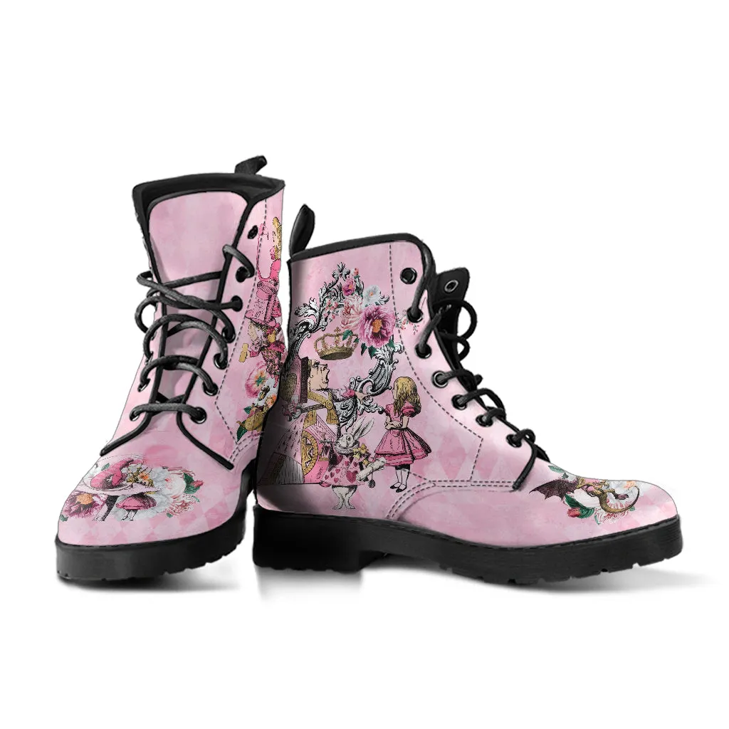 Alice in Wonderland Boots - Alice in Wonderland Gifts #106 Pink Series, Aesthetic Birthday Kawaii Gift, Cute Women's Boots, Custom