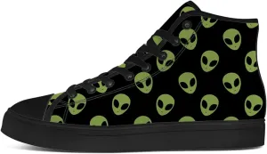 Alien Shoes for Men Women Funny High Top Canvas Sneakers Lace Up Casual Walking Shoes Gifts for Dad Mom