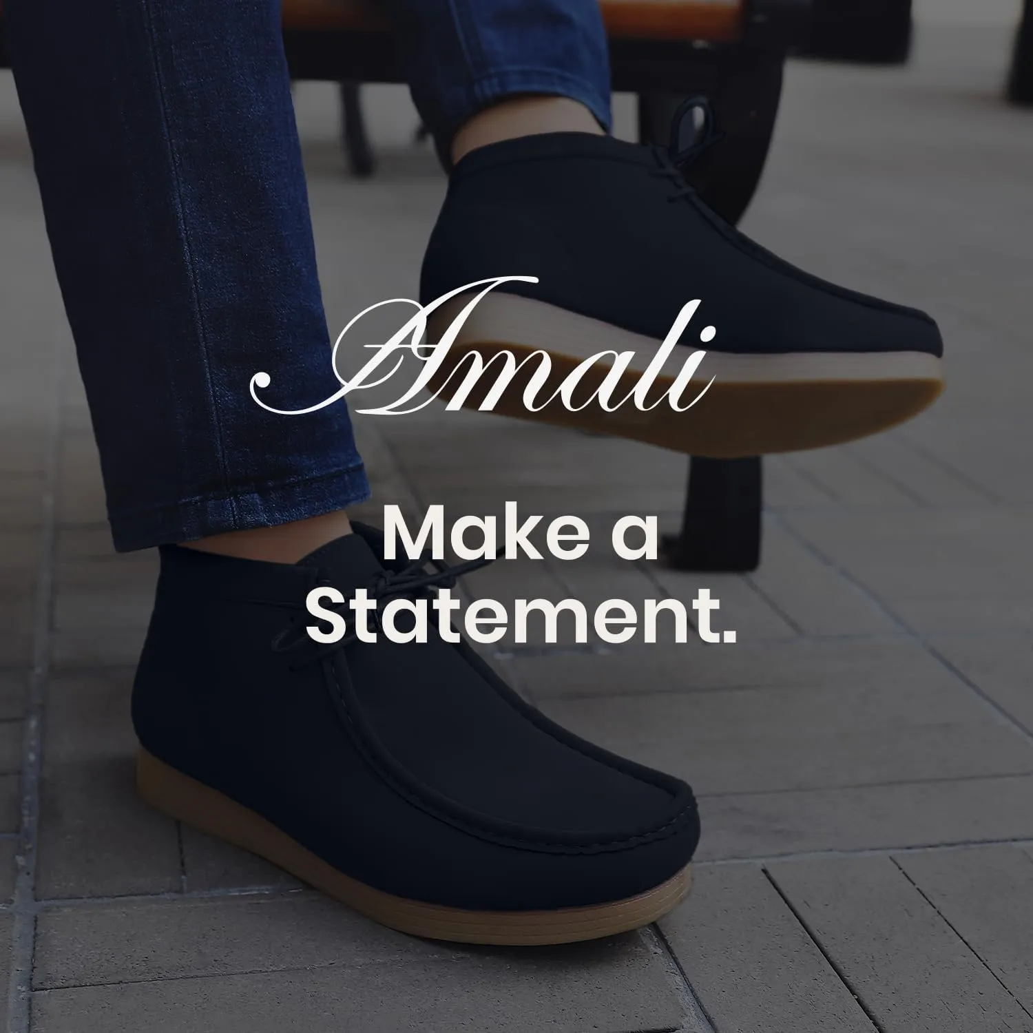 Amali Casual Chukka Boots for Men, High-Top, Lace Up Suede Men's Shoes, Desert Boots with Crepe Rubber Sole