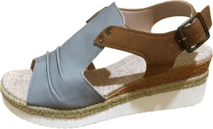 AMDBEL Summer Sandals for Women 2024, Orthopedic Platform Wedge Sandals for Women Summer Dressy Flat 2023 Open Toe Ankle Strap Espadrilles Sandals Casual Strappy Slip on Sandals Beach Boho Sandals