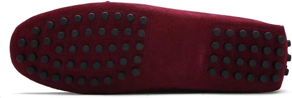 ANUFER Men's Soft Suede Leather Driving Loafers Shoes Bowtie Moccasin Slippers Big Size