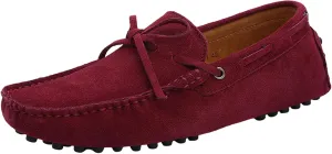 ANUFER Men's Soft Suede Leather Driving Loafers Shoes Bowtie Moccasin Slippers Big Size