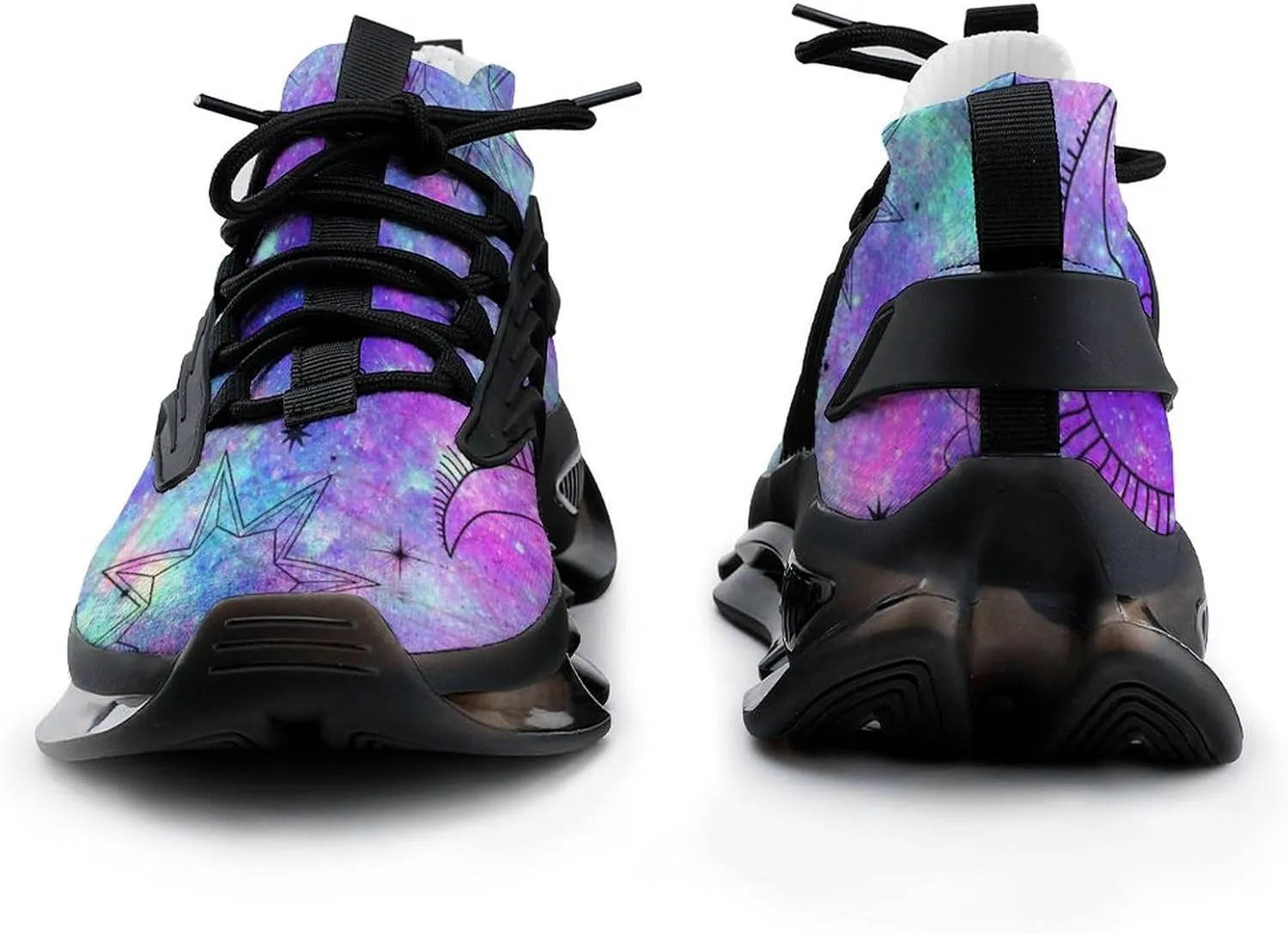 Astrological Galaxy Print Walking Shoes for Men Lightweight Tennis Fashion Elastic Sports Shoes Cushion Basketball Shoes