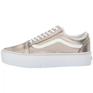 (B3Uov6) Old Skool Platform Shoes   Gray Gold/True White