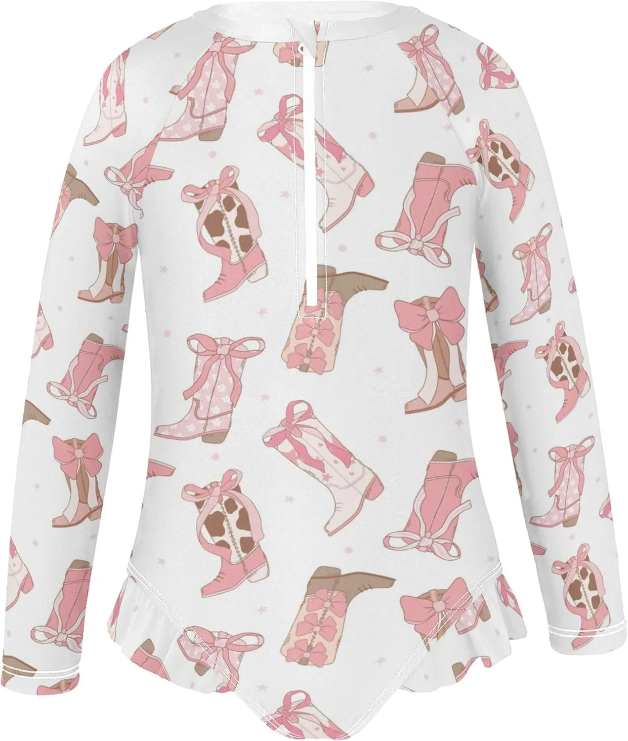 Baby Girl Bathing Suit Long Sleeve UPF 50  One Piece Toddler Swimsuit
