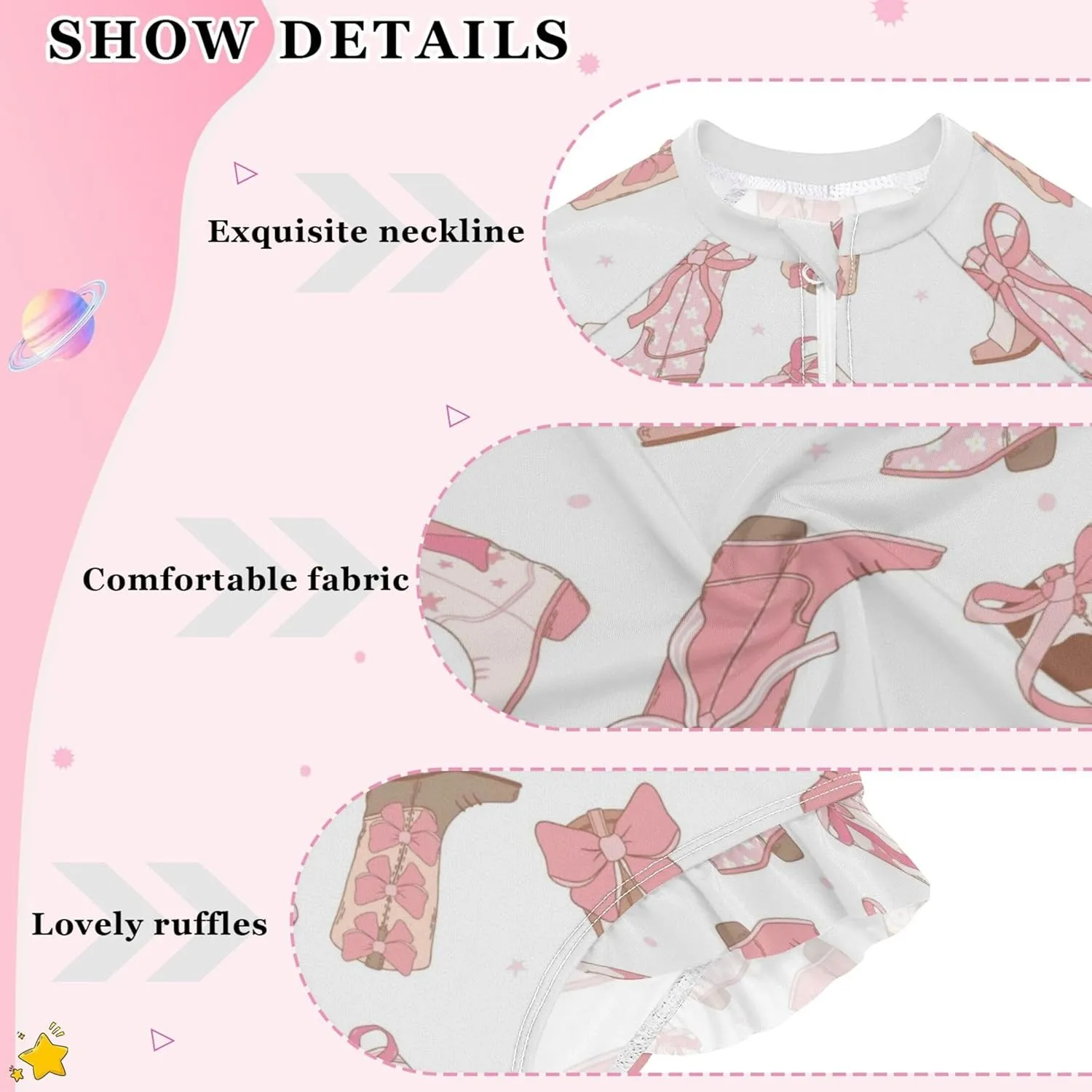 Baby Girl Bathing Suit Long Sleeve UPF 50  One Piece Toddler Swimsuit