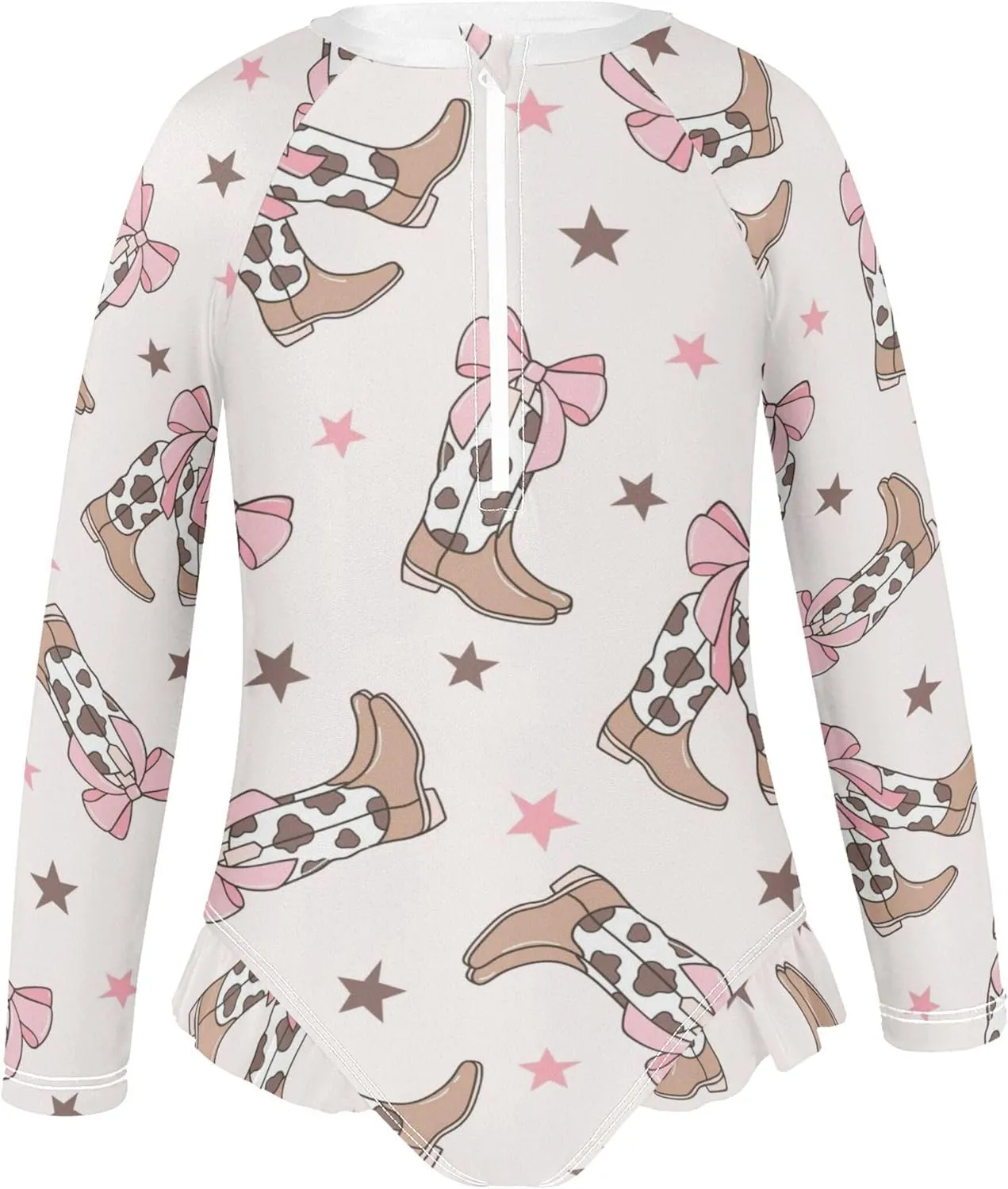 Baby Girl Bathing Suit Long Sleeve UPF 50  One Piece Toddler Swimsuit