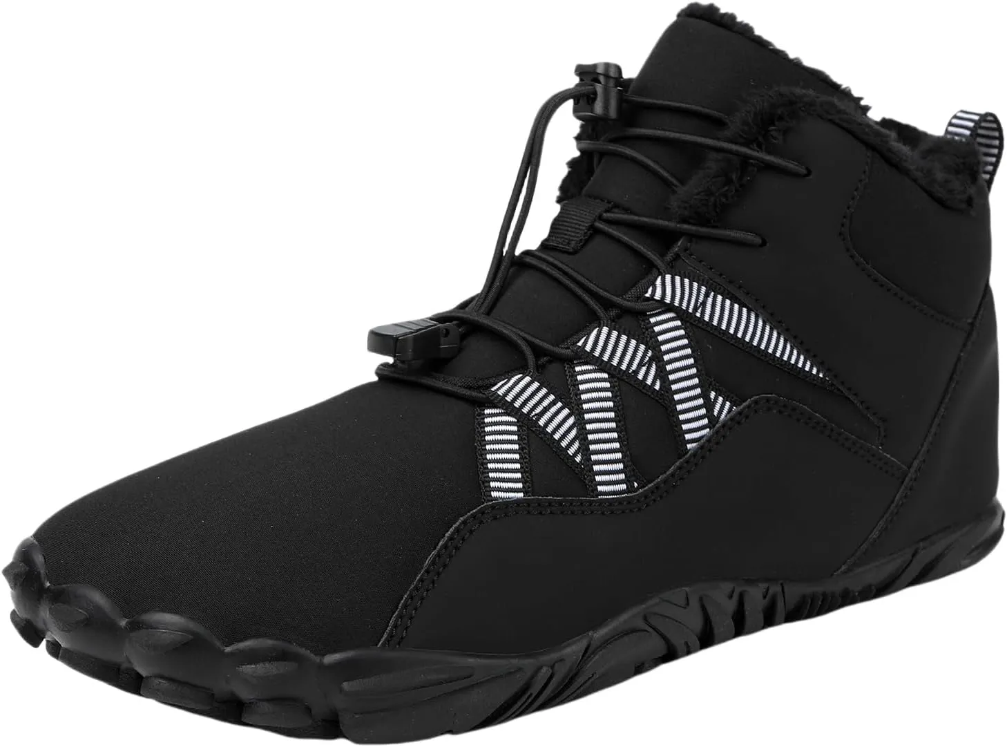 Barefoot Hiking Shoes Women Men Winter Warm Wide Toe Box Snow Boots Minimalist Zero Drop Outdoor Shoe Non Slip Soft Sole Sneakers Comfort Outdoor Ankle Booties Five Finger Sneakers Hike Walking Shoes