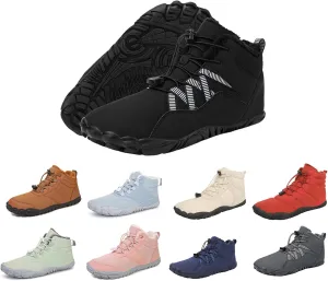 Barefoot Hiking Shoes Women Men Winter Warm Wide Toe Box Snow Boots Minimalist Zero Drop Outdoor Shoe Non Slip Soft Sole Sneakers Comfort Outdoor Ankle Booties Five Finger Sneakers Hike Walking Shoes