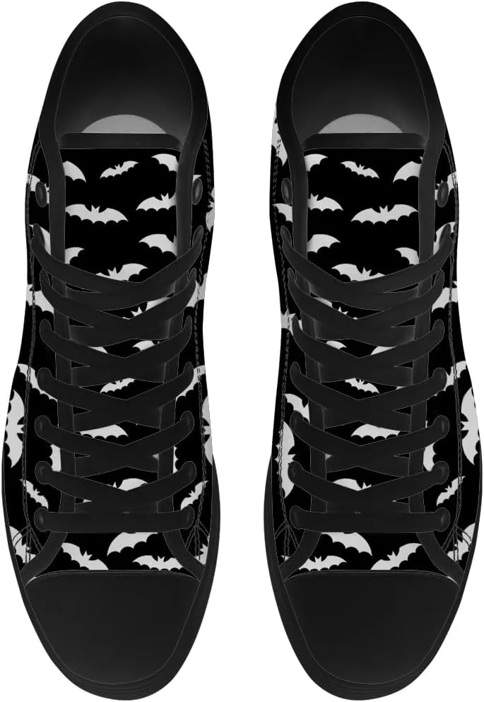 Bat Shoes High Top Canvas Sneakers Lace Up Casual Walking Shoes Gifts for Men Women