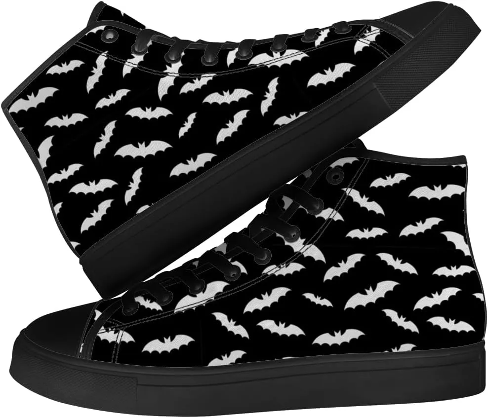 Bat Shoes High Top Canvas Sneakers Lace Up Casual Walking Shoes Gifts for Men Women