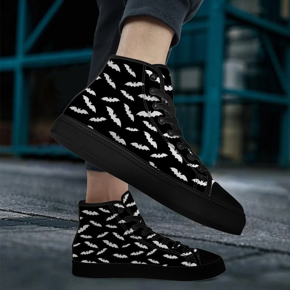 Bat Shoes High Top Canvas Sneakers Lace Up Casual Walking Shoes Gifts for Men Women