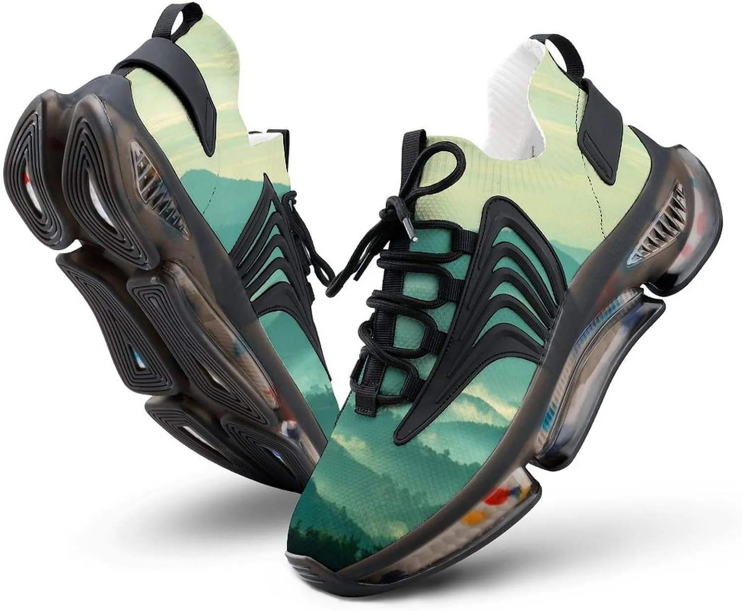 Beautiful Landscape of Mountain Layer Walking Shoes for Men Lightweight Tennis Fashion Elastic Sports Shoes Cushion Basketball Shoes