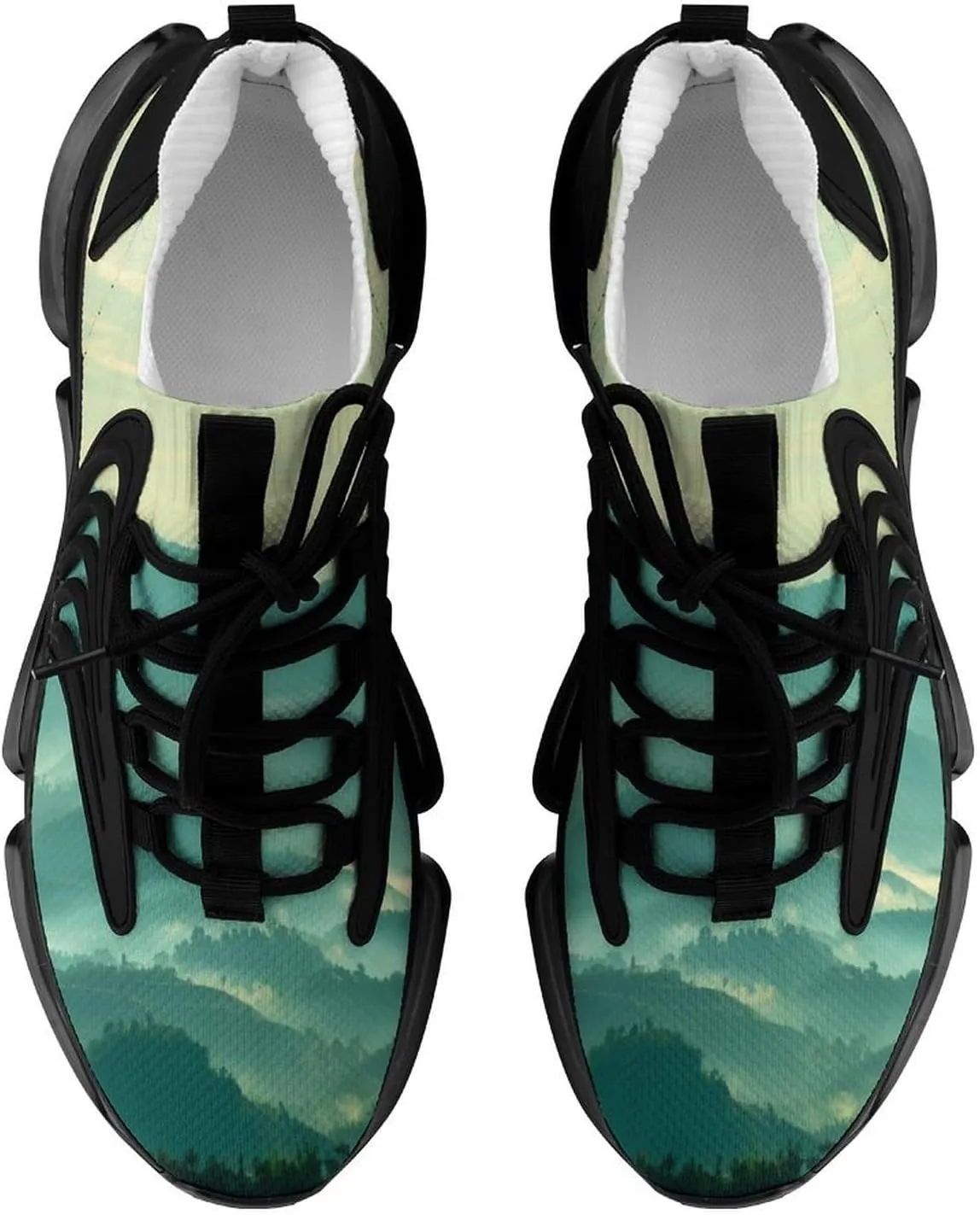 Beautiful Landscape of Mountain Layer Walking Shoes for Men Lightweight Tennis Fashion Elastic Sports Shoes Cushion Basketball Shoes