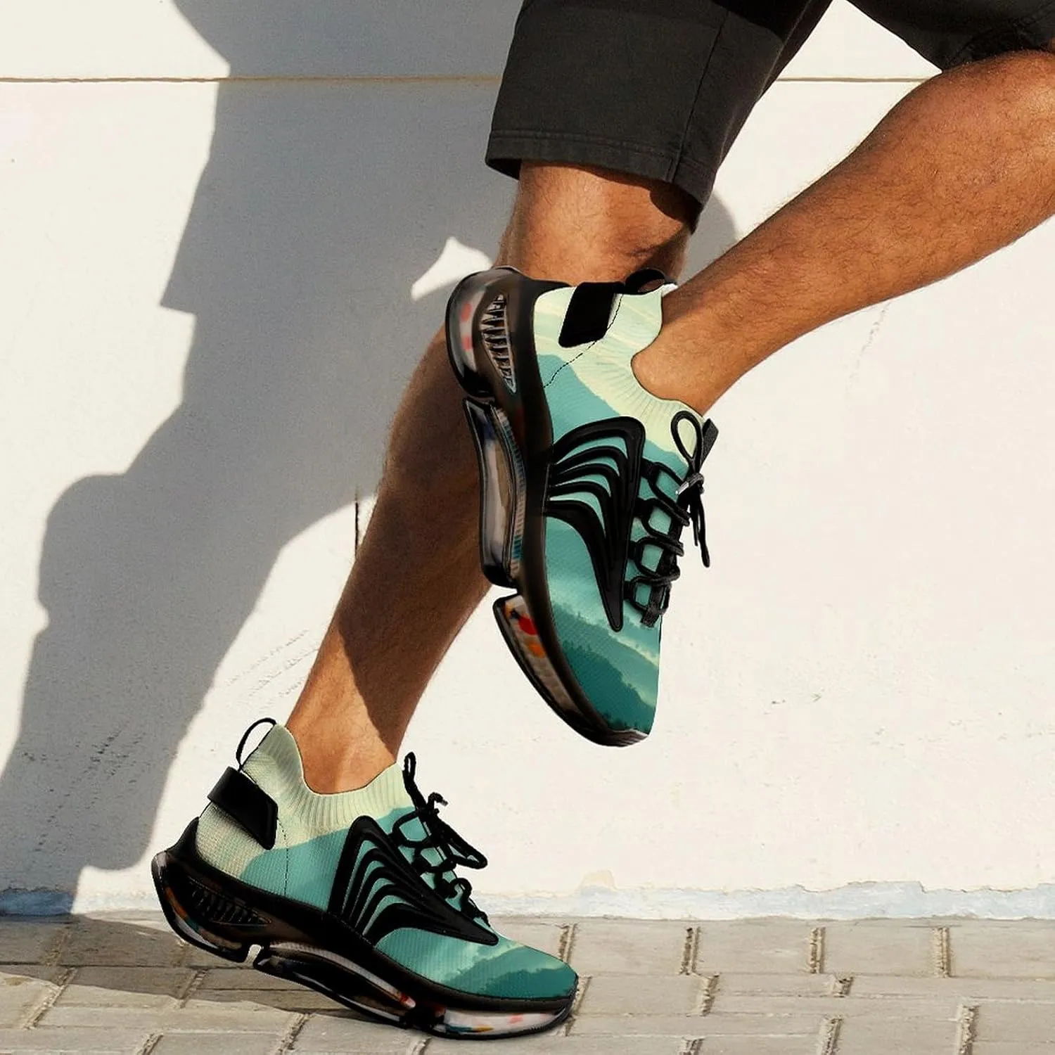 Beautiful Landscape of Mountain Layer Walking Shoes for Men Lightweight Tennis Fashion Elastic Sports Shoes Cushion Basketball Shoes