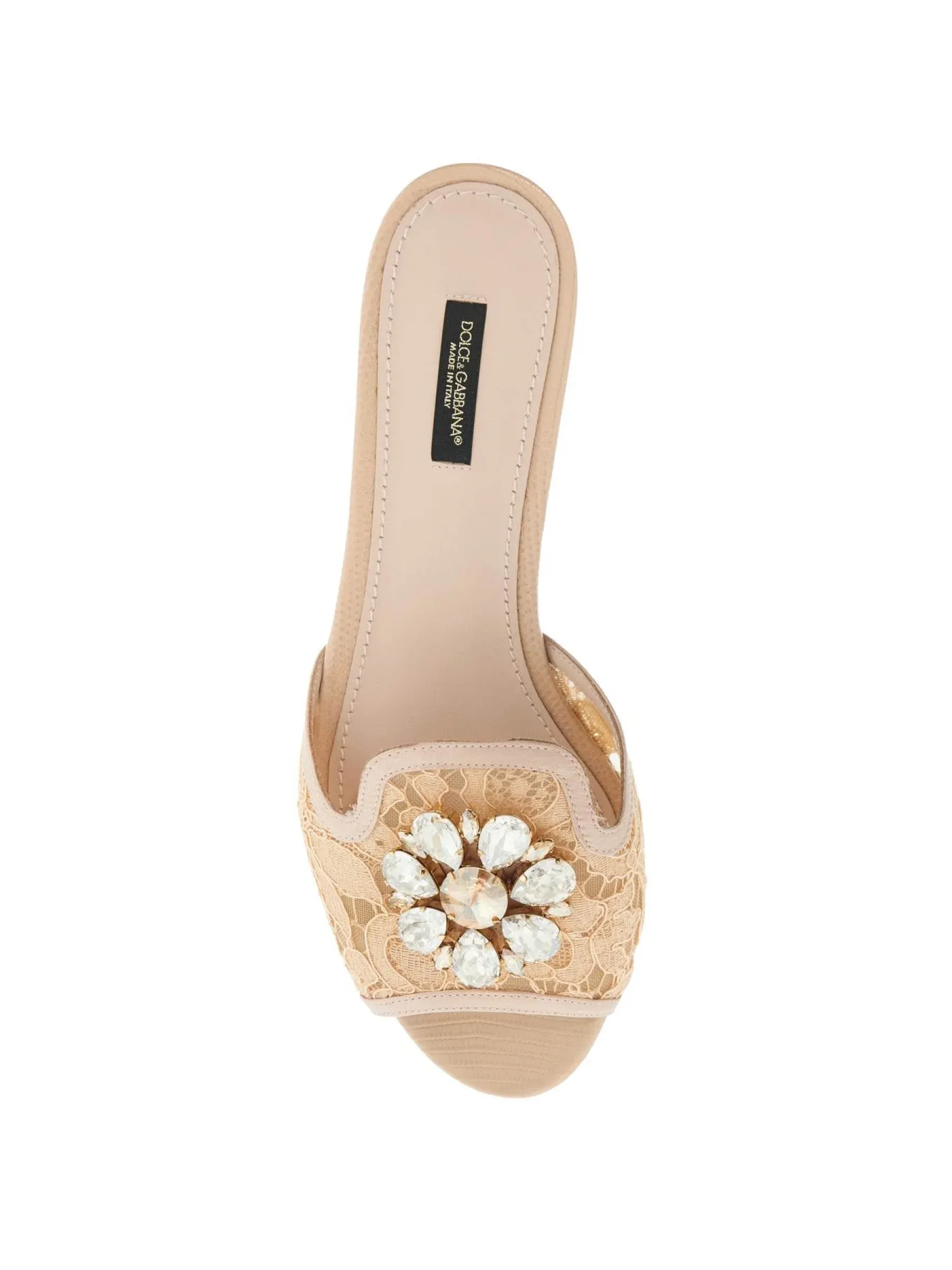 Bianca Lace Embellished Slides