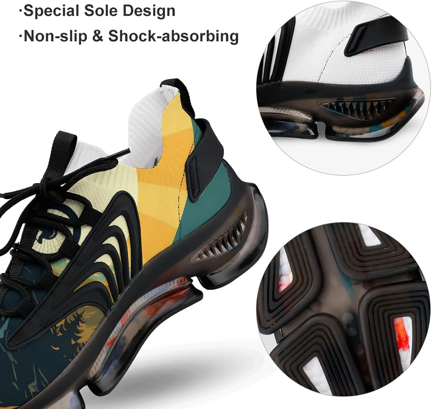 Bike Ride Walking Shoes for Men Lightweight Tennis Fashion Elastic Sports Shoes Cushion Basketball Shoes