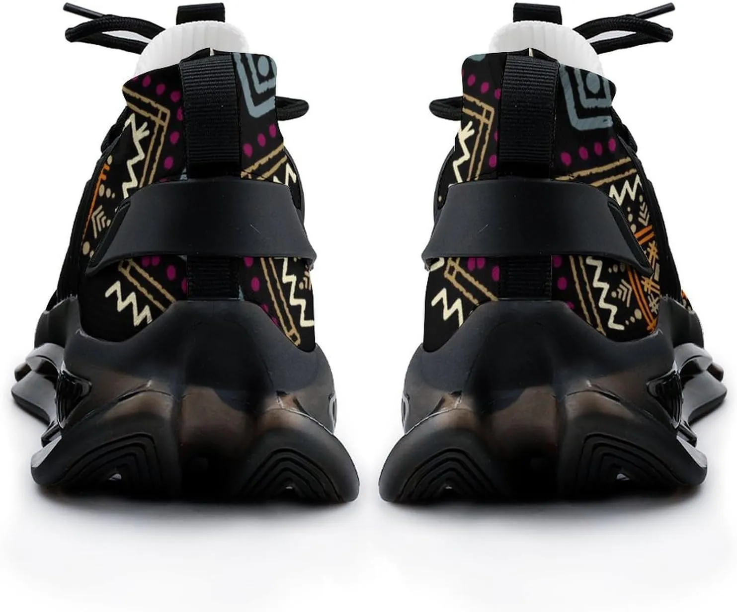 BohoEthnic Pattern Walking Shoes for Men Lightweight Tennis Fashion Elastic Sports Shoes Cushion Basketball Shoes