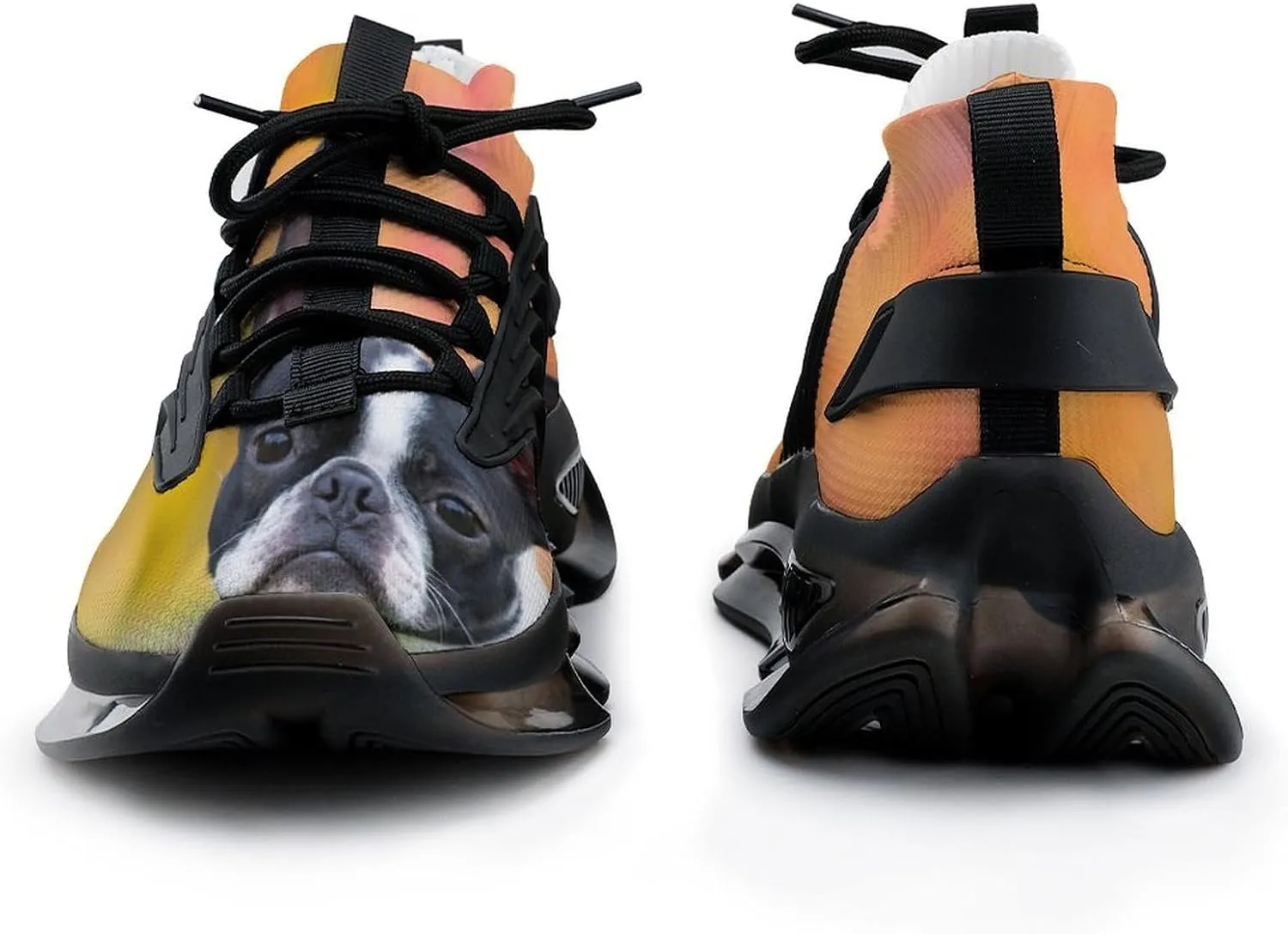 Boston Terrier Dog Female Outside Walking Shoes for Men Lightweight Tennis Fashion Elastic Sports Shoes Cushion Basketball Shoes