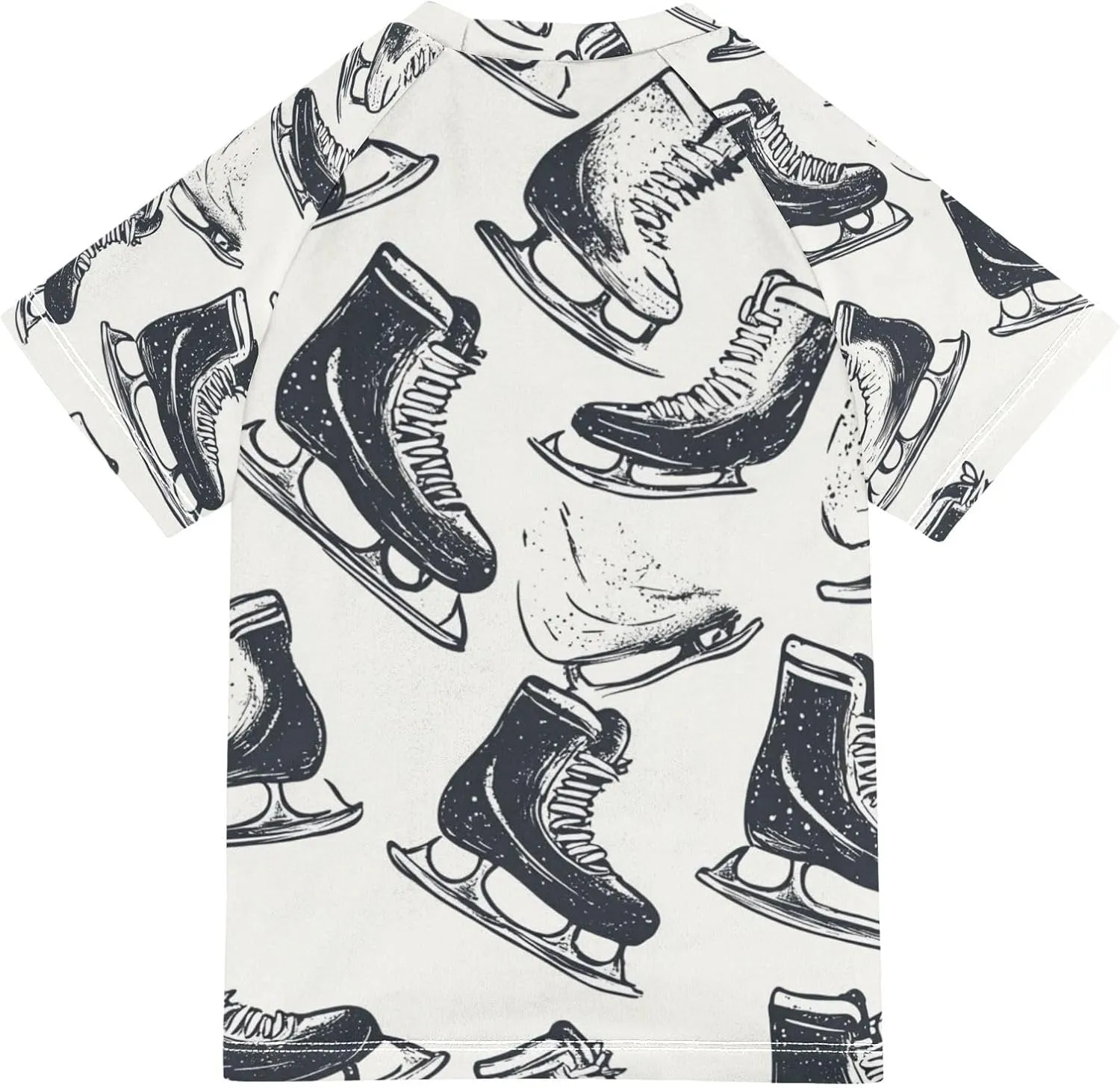 Boy Swimsuit Retro Sport Skate Shoe Sunscreen T-Shirts Swimwear Sets UPF 50 