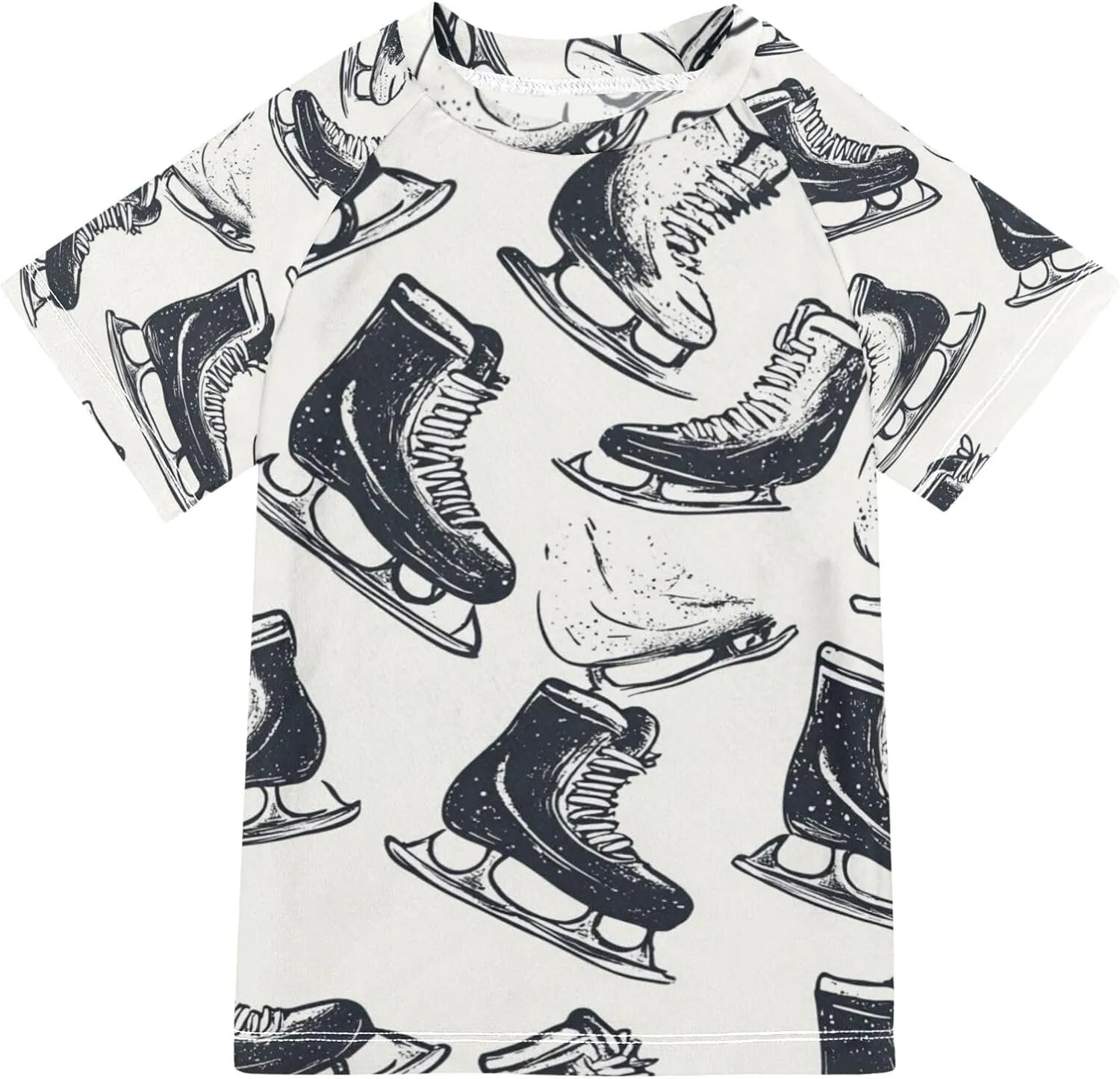 Boy Swimsuit Retro Sport Skate Shoe Sunscreen T-Shirts Swimwear Sets UPF 50 