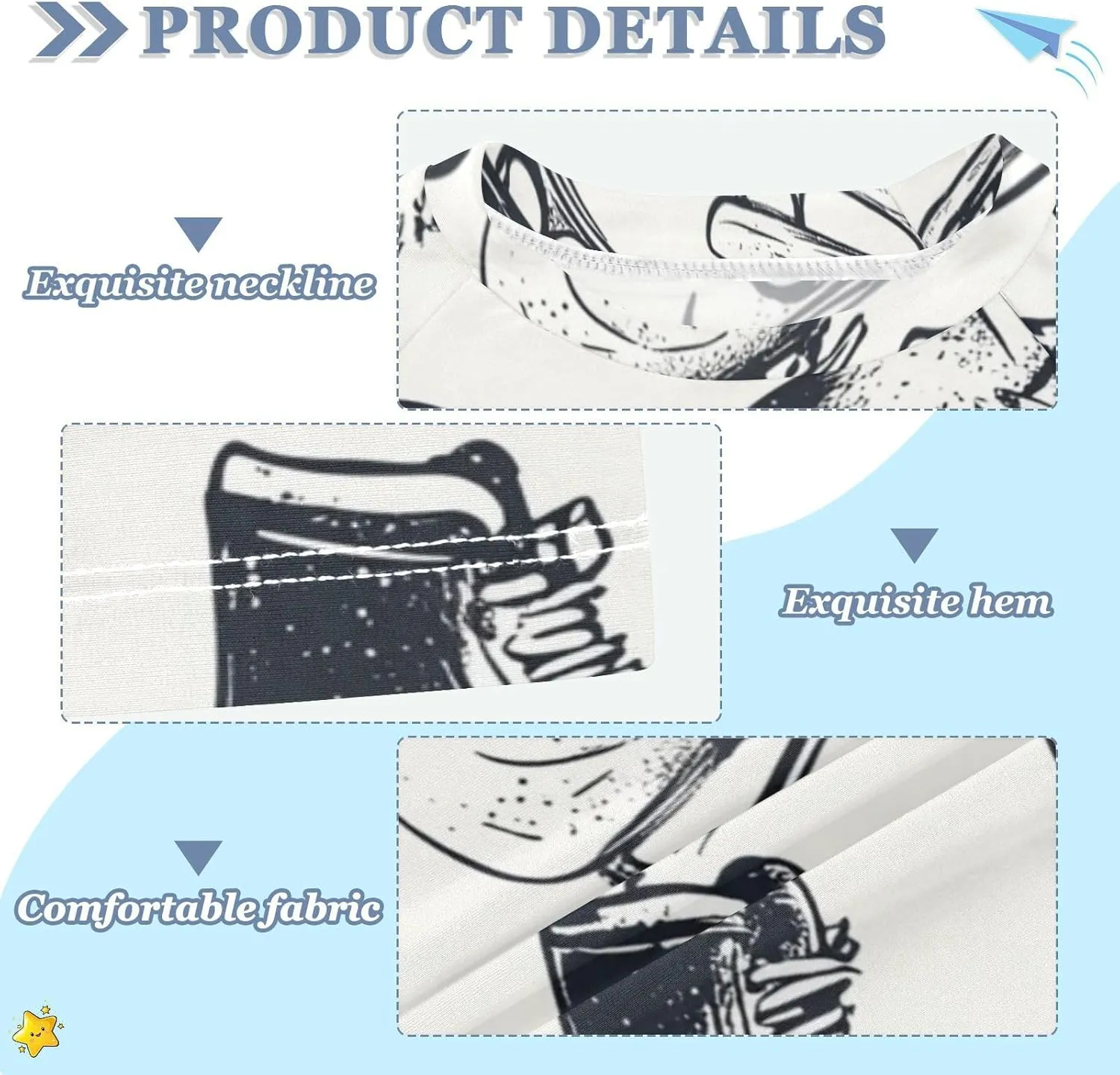 Boy Swimsuit Retro Sport Skate Shoe Sunscreen T-Shirts Swimwear Sets UPF 50 