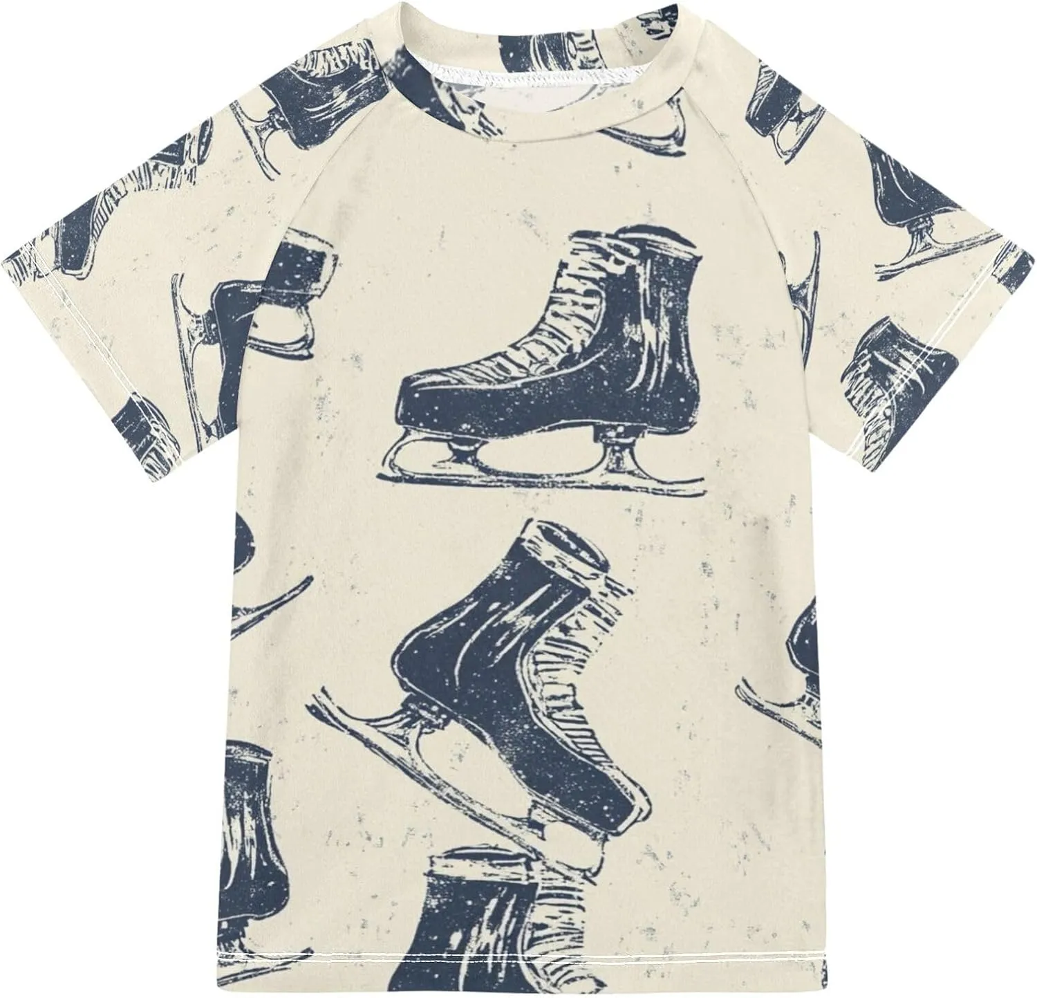 Boy Swimsuit Skate Shoe Retro Sport Sunscreen T-Shirts Swimwear Sets UPF 50 