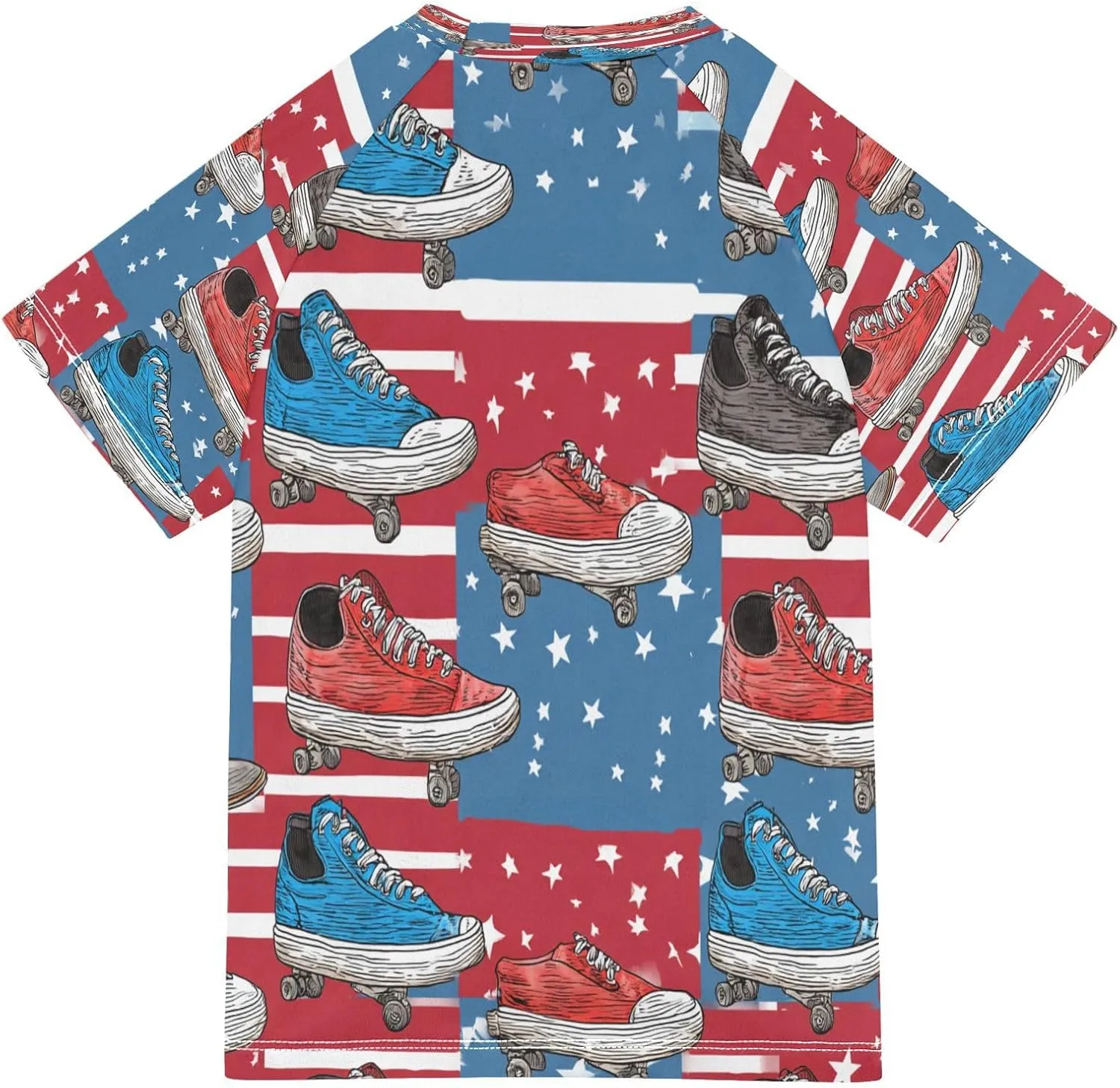 Boys Short Sleeve T-Shirts Skateboard Shoes Star Rashguard Kids Swim Shirts Sun UPF 50 