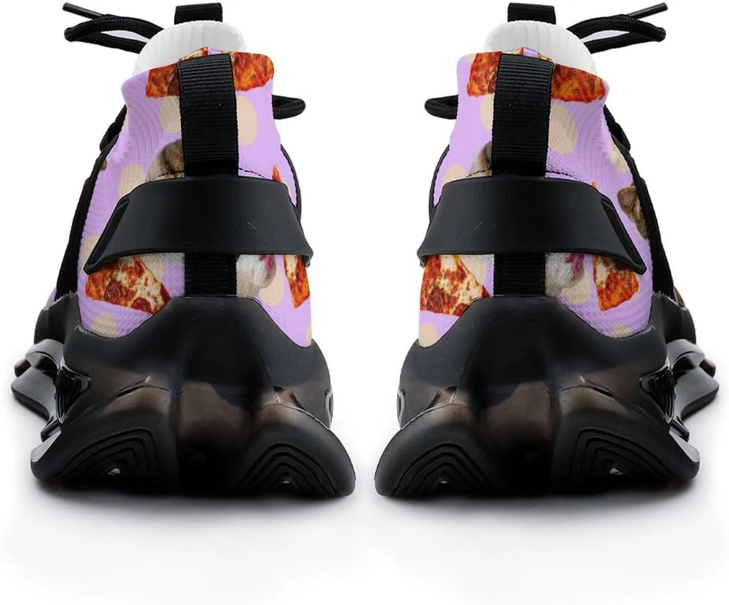 Cat Pizza Lover Walking Shoes for Men Lightweight Tennis Fashion Elastic Sports Shoes Cushion Basketball Shoes