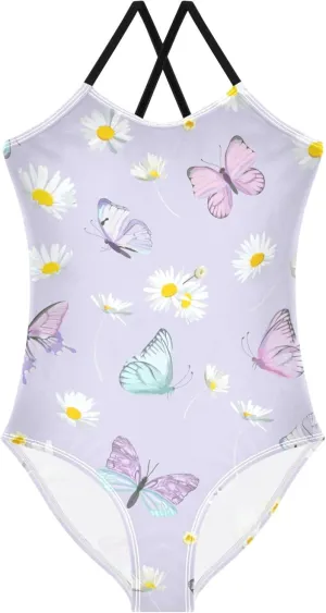 CaTaKu Girls One Piece Swimsuits Hawaiian Toddler Bathing Suit for Girls Kids Swimwear 3-10 Years