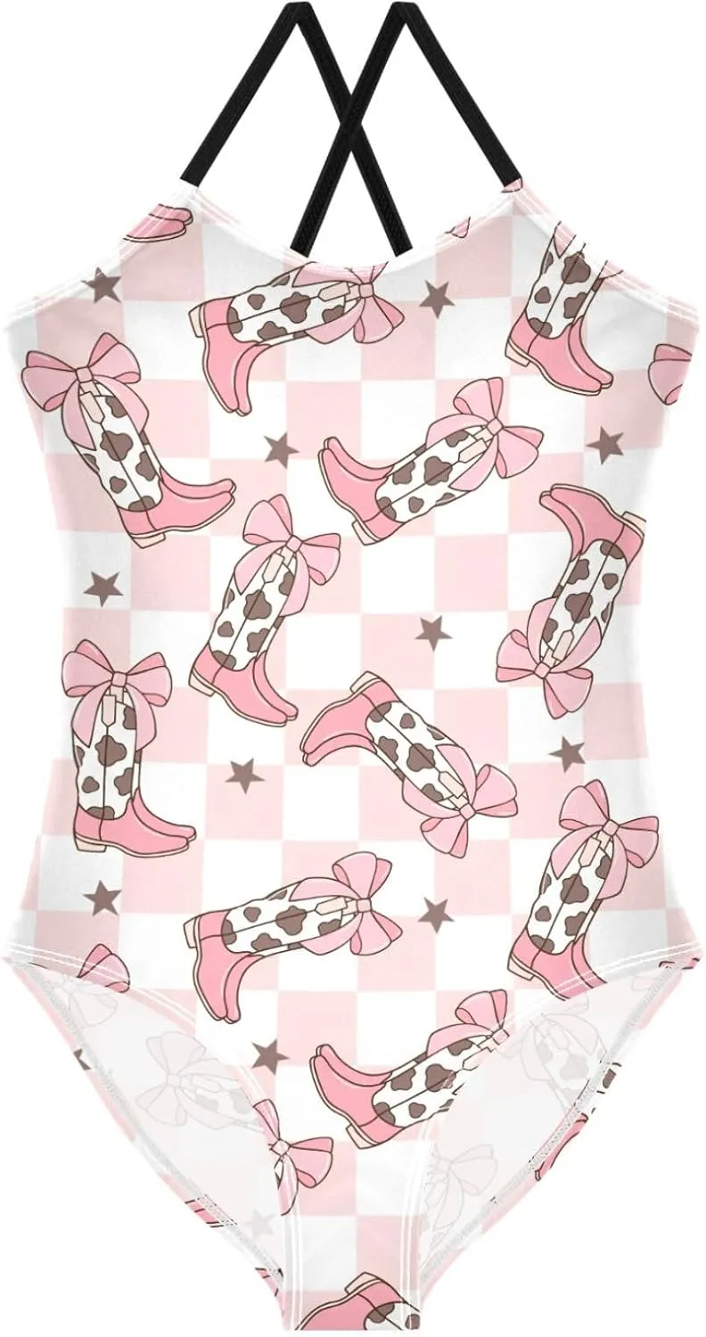 CaTaKu Girls One Piece Swimsuits Hawaiian Toddler Bathing Suit for Girls Kids Swimwear 3-10 Years