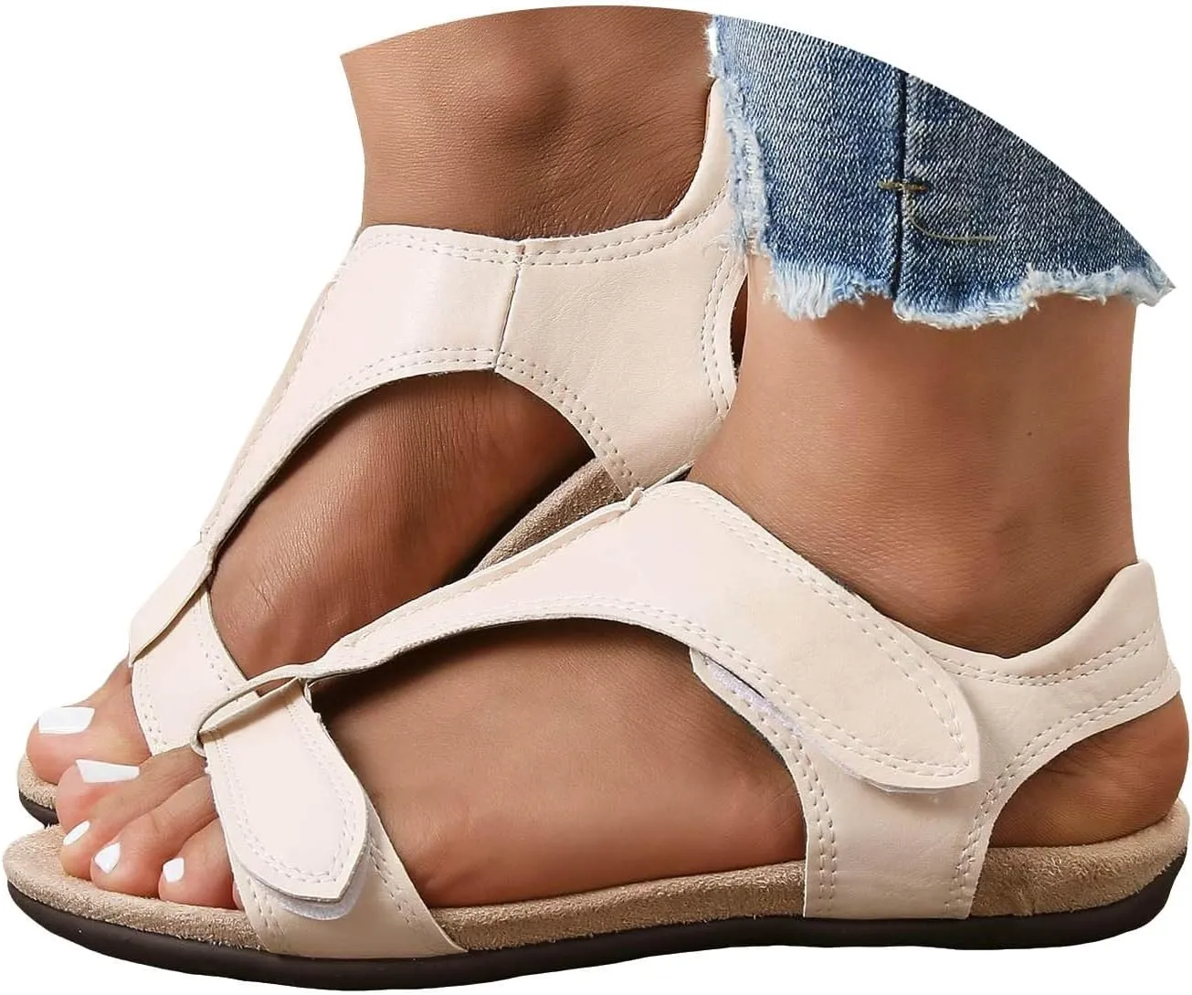 Cathalem Orthopedic Sandals for Women 2024 Womens Arch Support Flat Sandals Flat Arch Massage Casual Beach Sandals