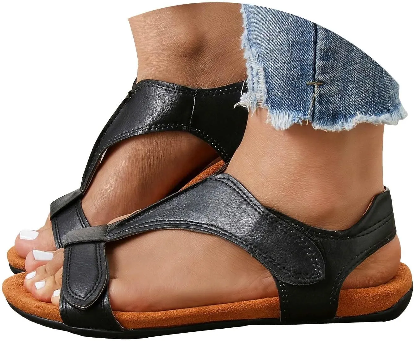 Cathalem Orthopedic Sandals for Women 2024 Womens Arch Support Flat Sandals Flat Arch Massage Casual Beach Sandals