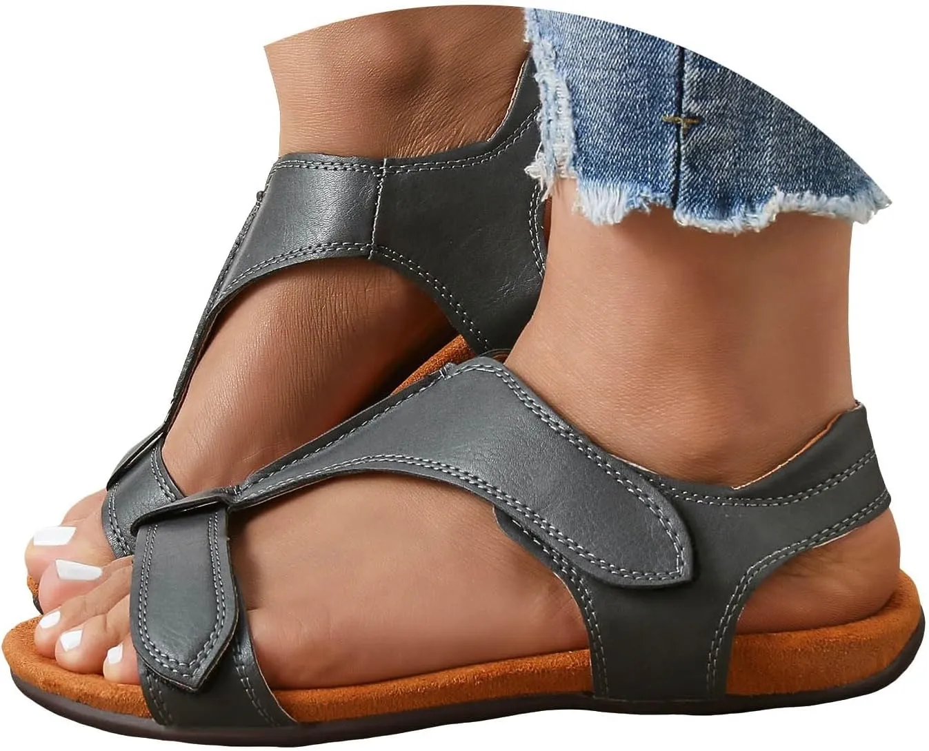Cathalem Orthopedic Sandals for Women 2024 Womens Arch Support Flat Sandals Flat Arch Massage Casual Beach Sandals