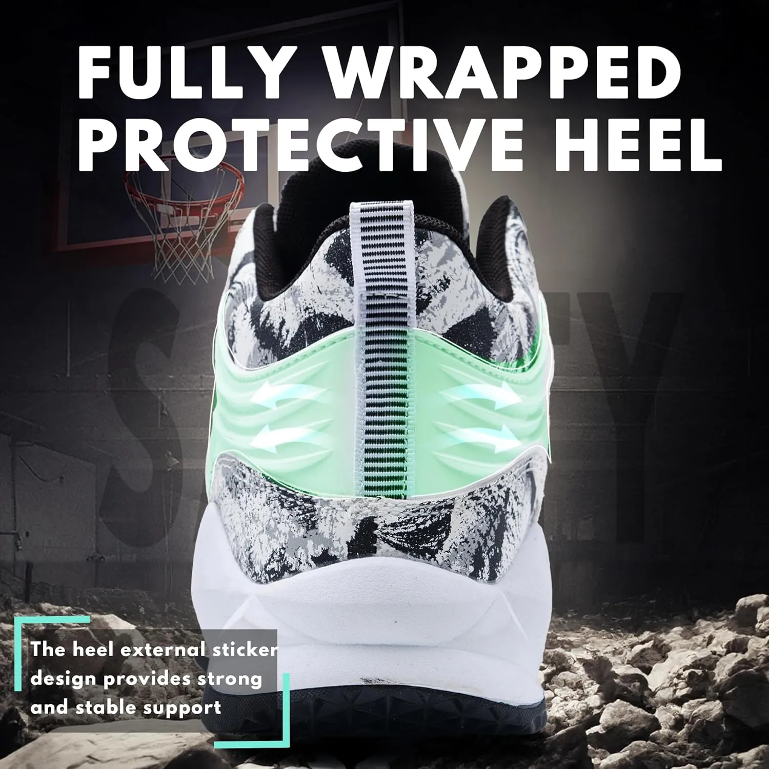 CJSPORX Men Women Basketball Shoes Breathable Non Slip Outdoor Fashion Sneakers