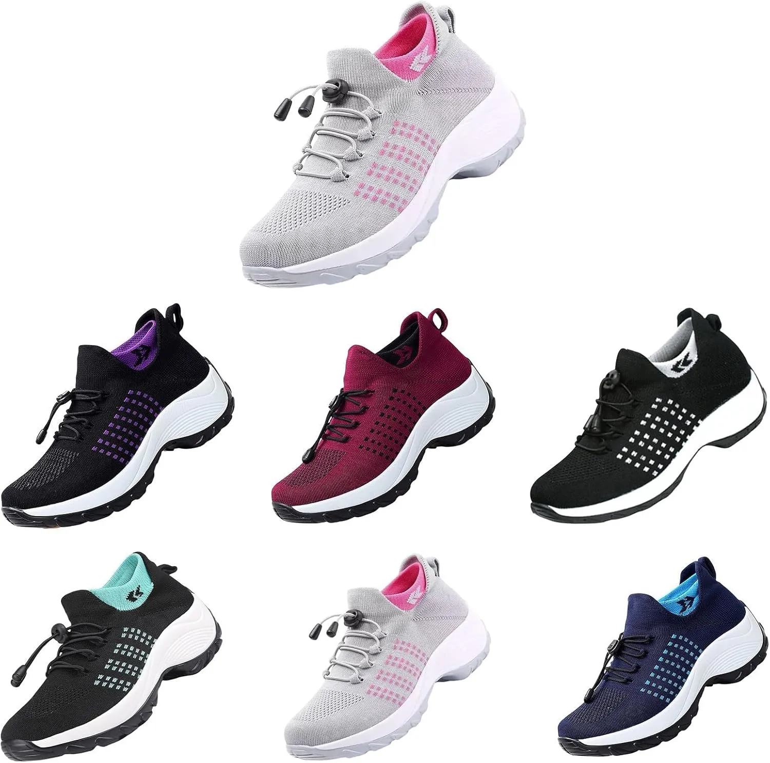 Comfort Wear Orthowear Shoes for Women,Orthopedic Walking Sock Sneakers Breathable Comfortable Plantar Fasciitis Mesh Non Slip-On Air Cushion Running Sneakers Comfort Athletic Shoe