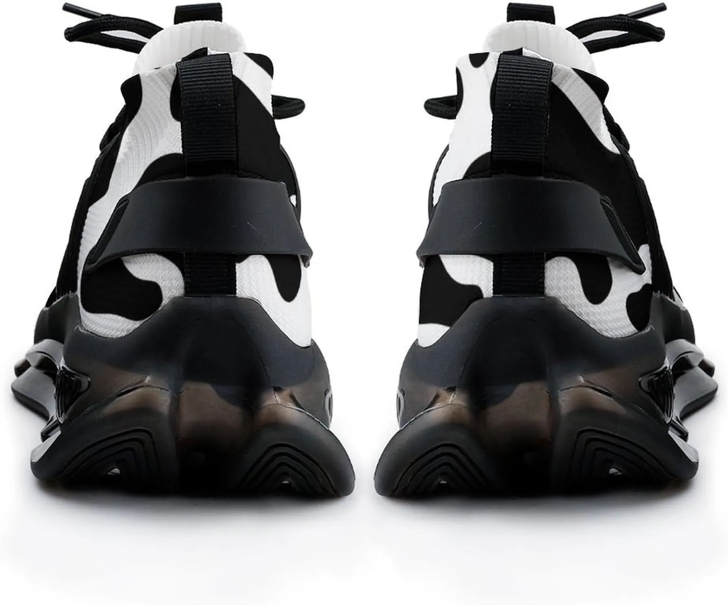 Cow Pattern Mens Running Shoes Lightweight Walking Tennis Shoes Soft Soled Elastic Cushion Basketball Shoes