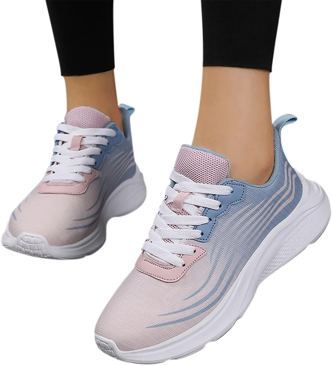 Cushion Comfortable Running Tennis Shoes for Women Fashion Low Top Sneakers with Platform Jogger Running Shoe