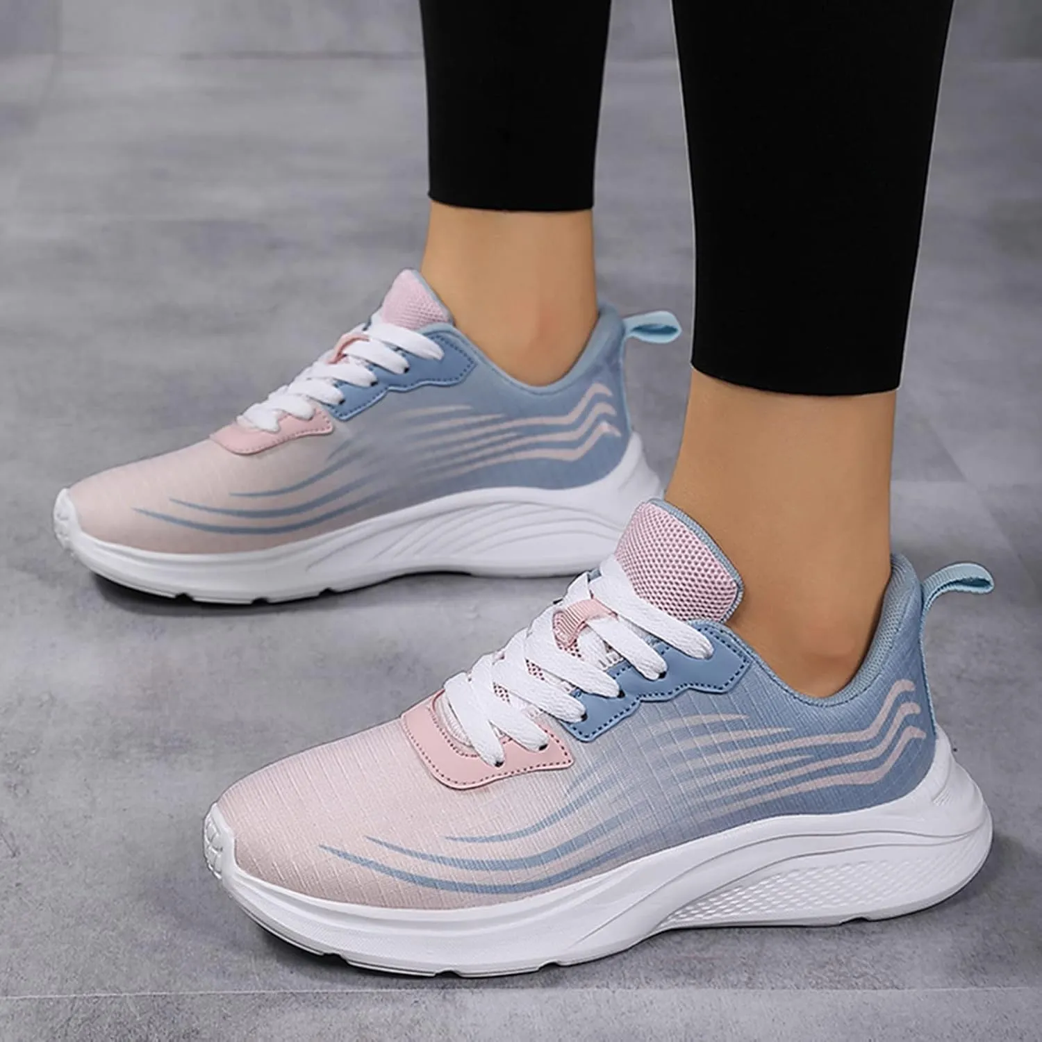 Cushion Comfortable Running Tennis Shoes for Women Fashion Low Top Sneakers with Platform Jogger Running Shoe
