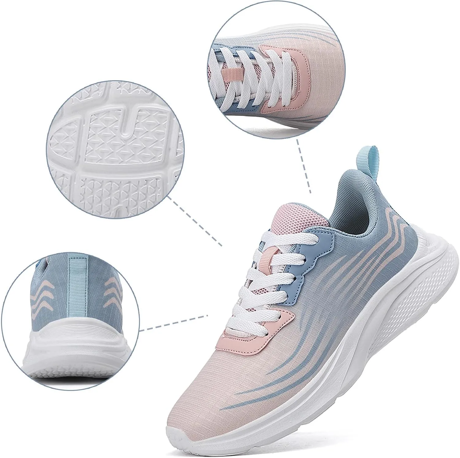 Cushion Comfortable Running Tennis Shoes for Women Fashion Low Top Sneakers with Platform Jogger Running Shoe