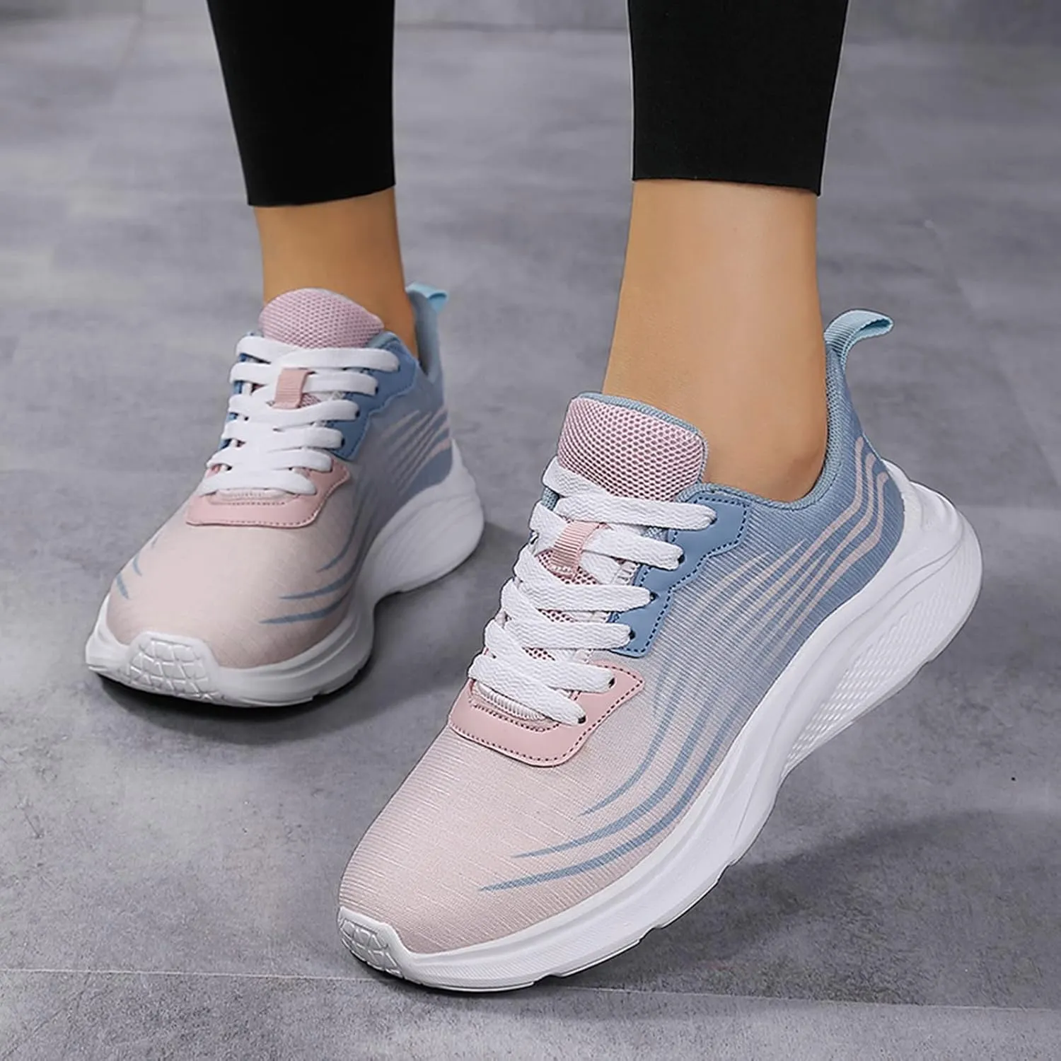 Cushion Comfortable Running Tennis Shoes for Women Fashion Low Top Sneakers with Platform Jogger Running Shoe