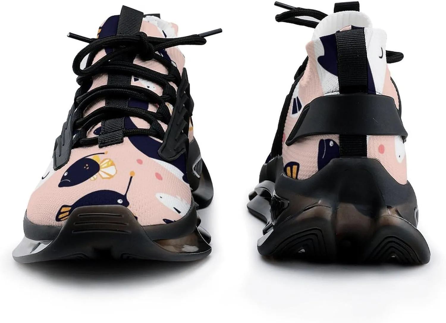 Cute Sea Animals Killer Whale Angler Fish Walking Shoes for Men Lightweight Tennis Fashion Elastic Sports Shoes Cushion Basketball Shoes